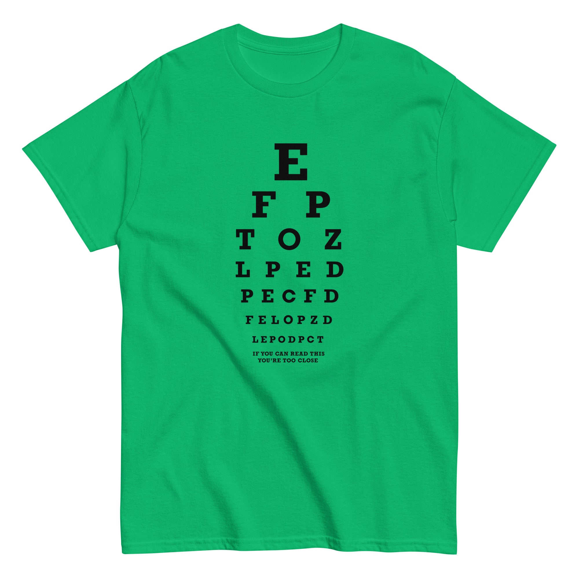 Too Close Eye Chart Men's Classic Tee Hoodie, Sweatshirt | CoreVibeTees.com (Image 4)