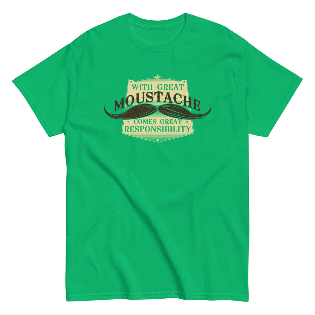 With Great Moustache Men's Classic Tee Hoodie, Sweatshirt | CoreVibeTees.com (Image 1)