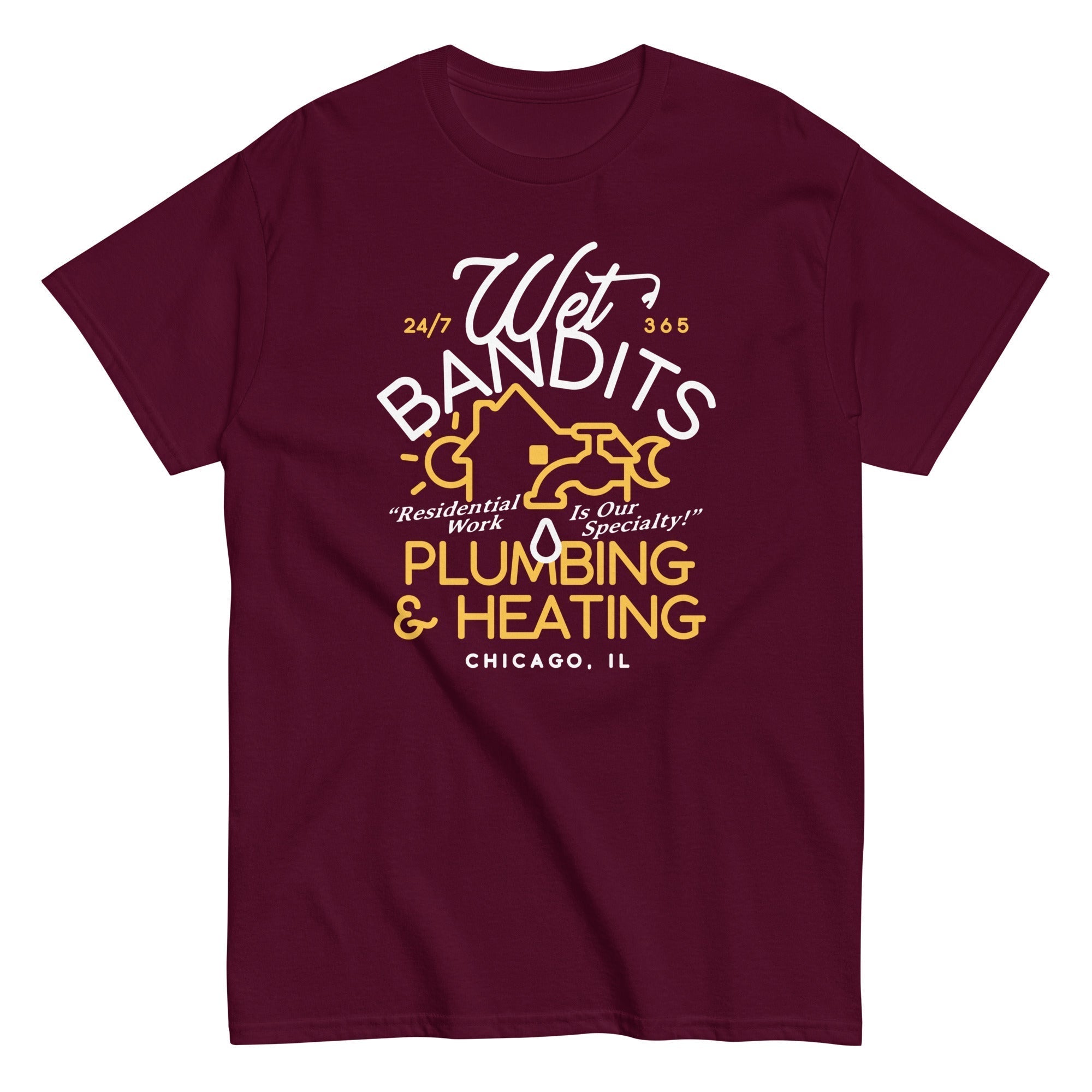 Wet Bandits Plumbing & Heating Men's Classic Tee Hoodie, Sweatshirt | CoreVibeTees.com (Image 1)