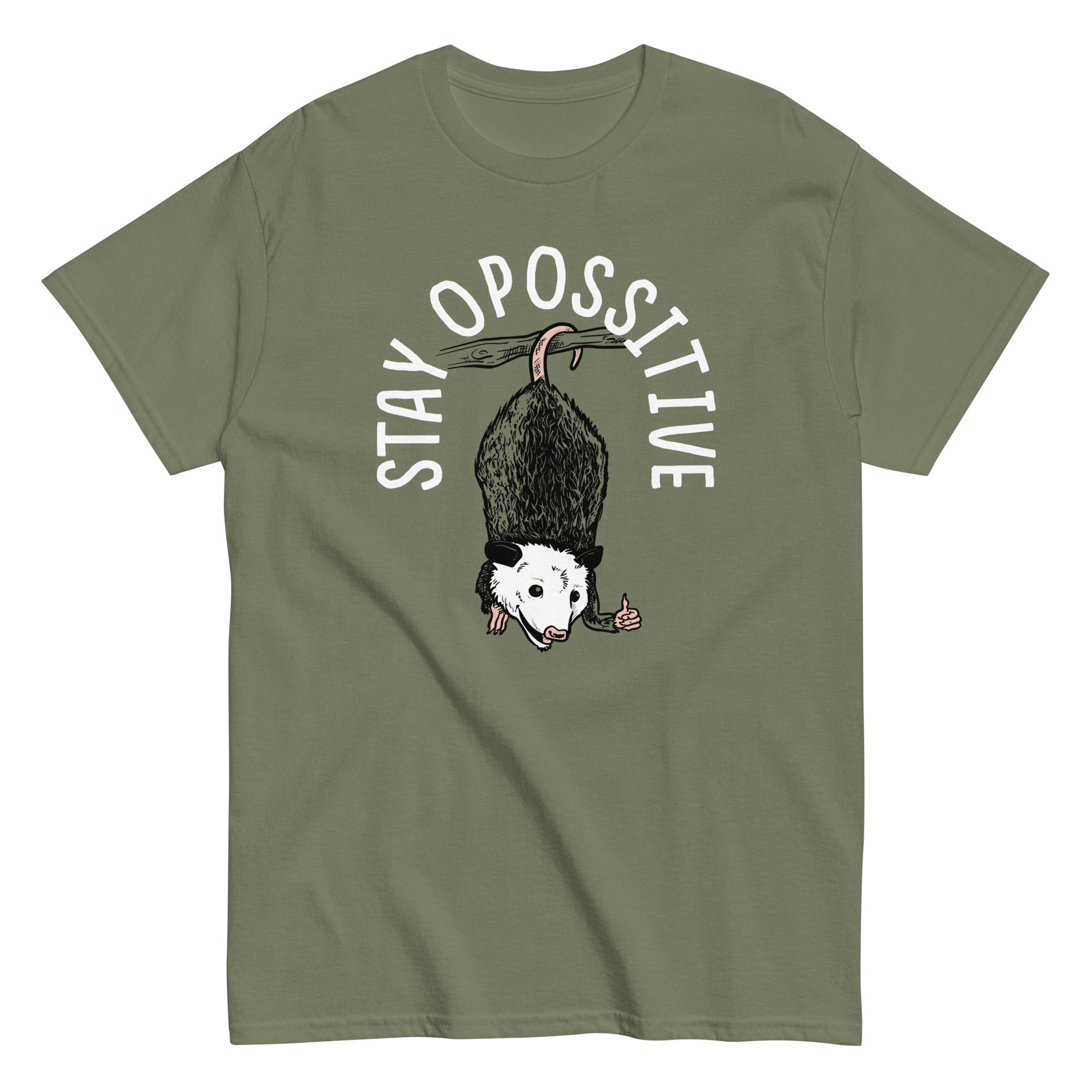 Stay Opossitive Men's Classic Tee Hoodie, Sweatshirt | CoreVibeTees.com (Image 3)