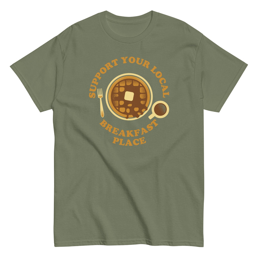 Support Your Local Breakfast Place Men's Classic Tee Hoodie, Sweatshirt | CoreVibeTees.com (Image 5)