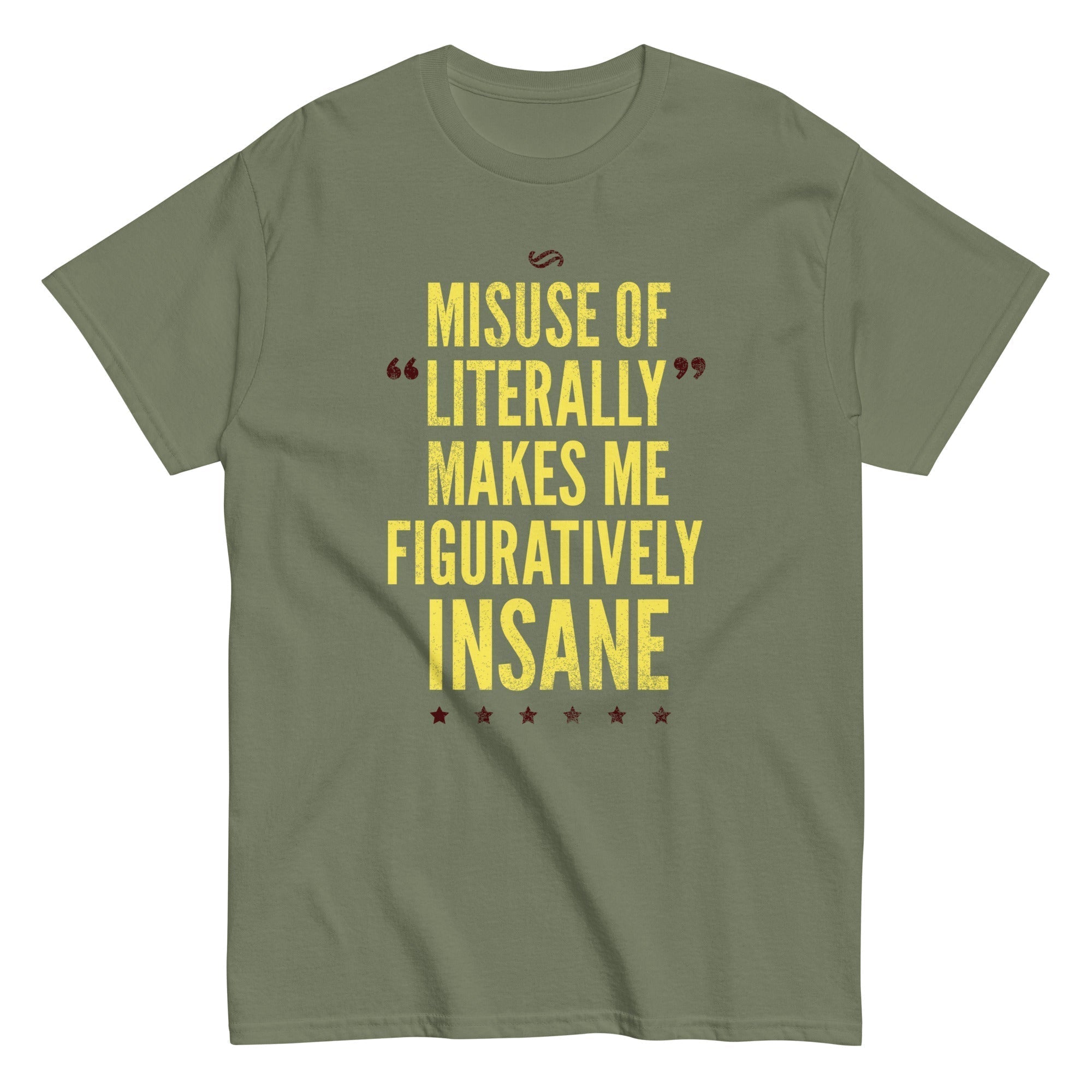 Misuse of Literally Makes Me Figuratively Insane Men's Classic Tee Hoodie, Sweatshirt | CoreVibeTees.com (Image 4)