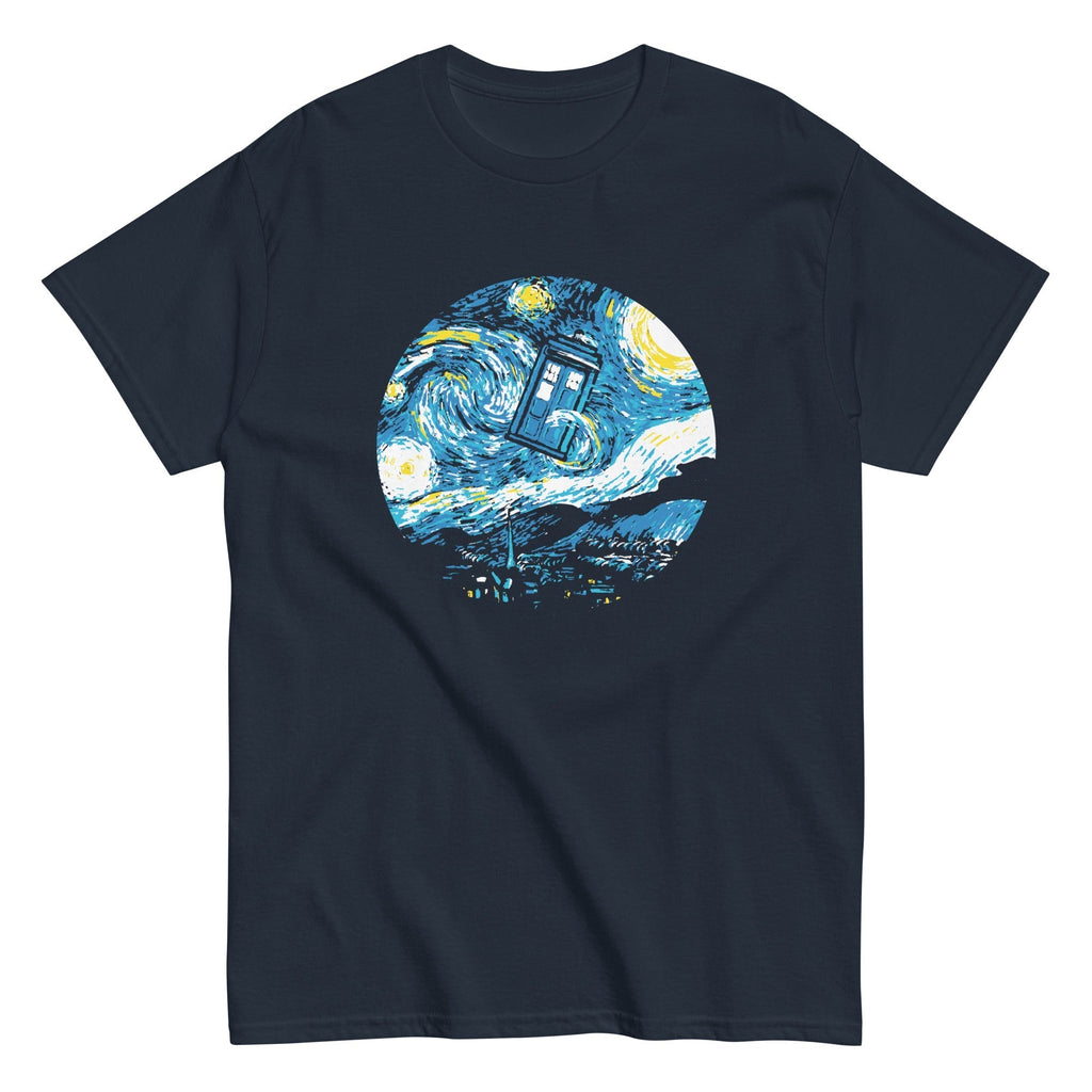 Starry Night Police Box Men's Classic Tee Hoodie, Sweatshirt | CoreVibeTees.com (Image 2)