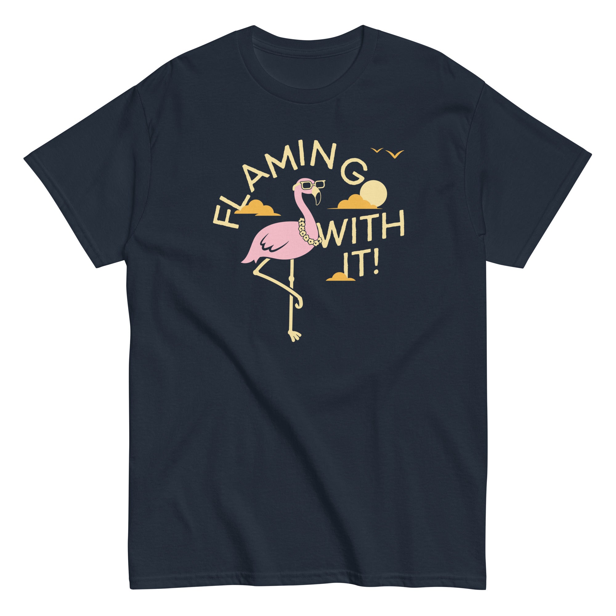 Flamingo With It Men's Classic Tee Hoodie, Sweatshirt | CoreVibeTees.com (Image 1)