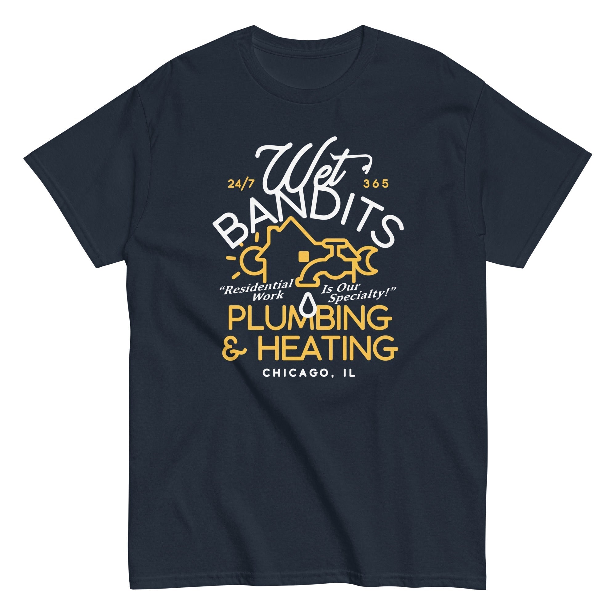 Wet Bandits Plumbing & Heating Men's Classic Tee Hoodie, Sweatshirt | CoreVibeTees.com (Image 2)