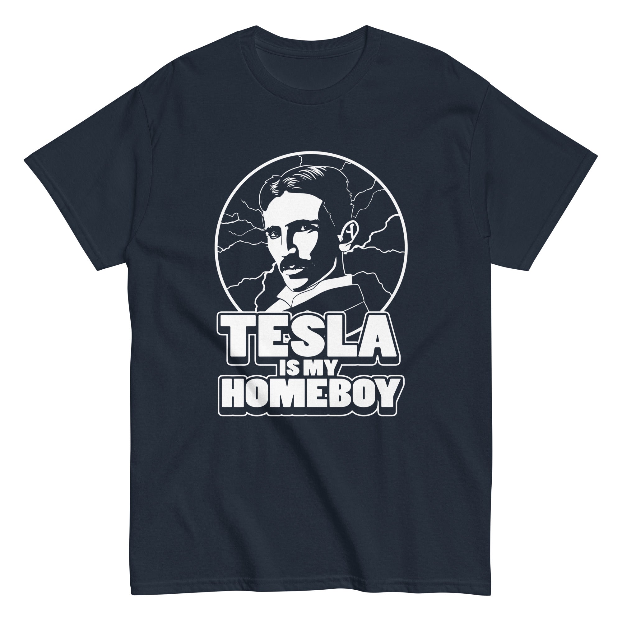 Tesla Is My Homeboy Men's Classic Tee Hoodie, Sweatshirt | CoreVibeTees.com (Image 2)