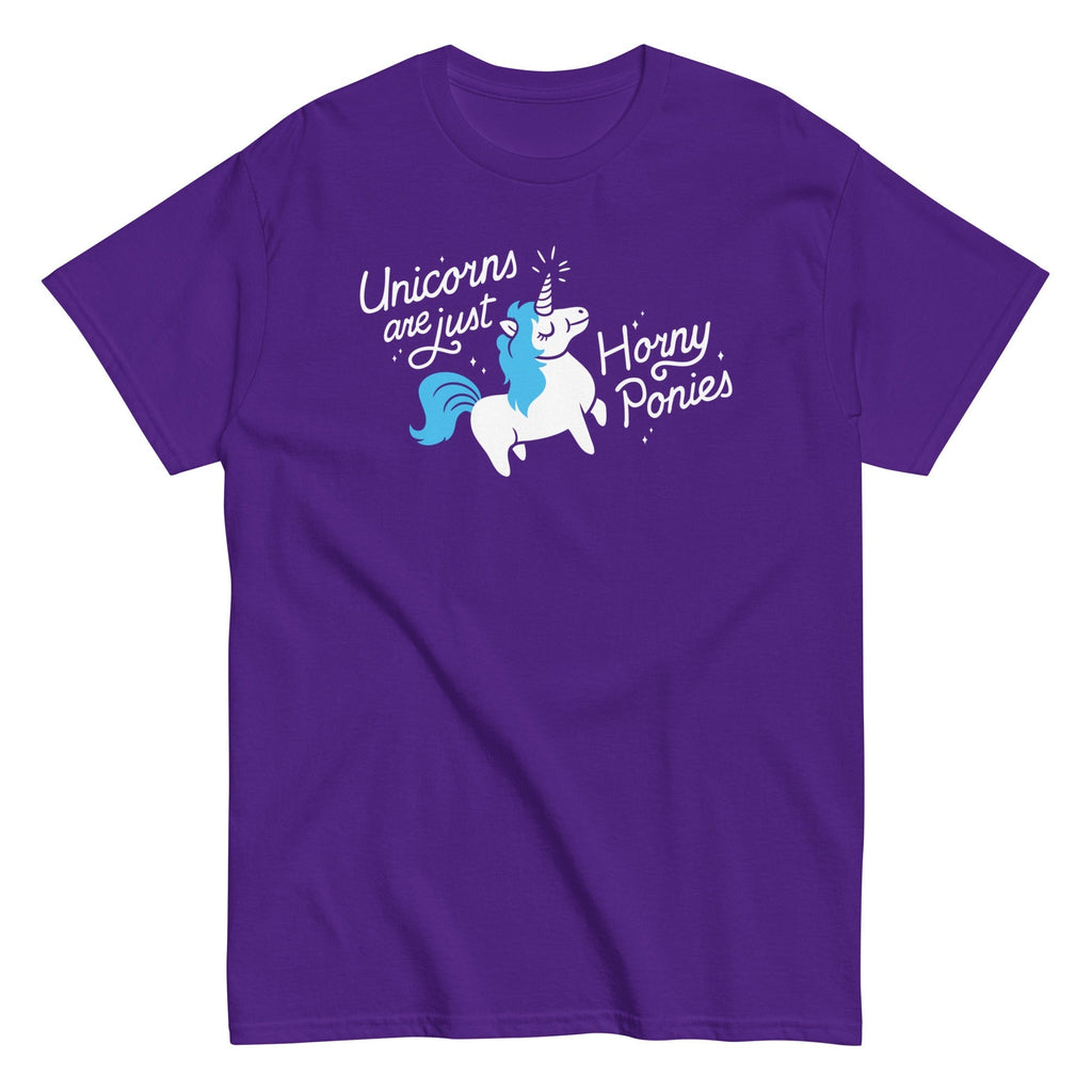 Unicorns Are Just Horny Ponies Men's Classic Tee Hoodie, Sweatshirt | CoreVibeTees.com (Image 3)