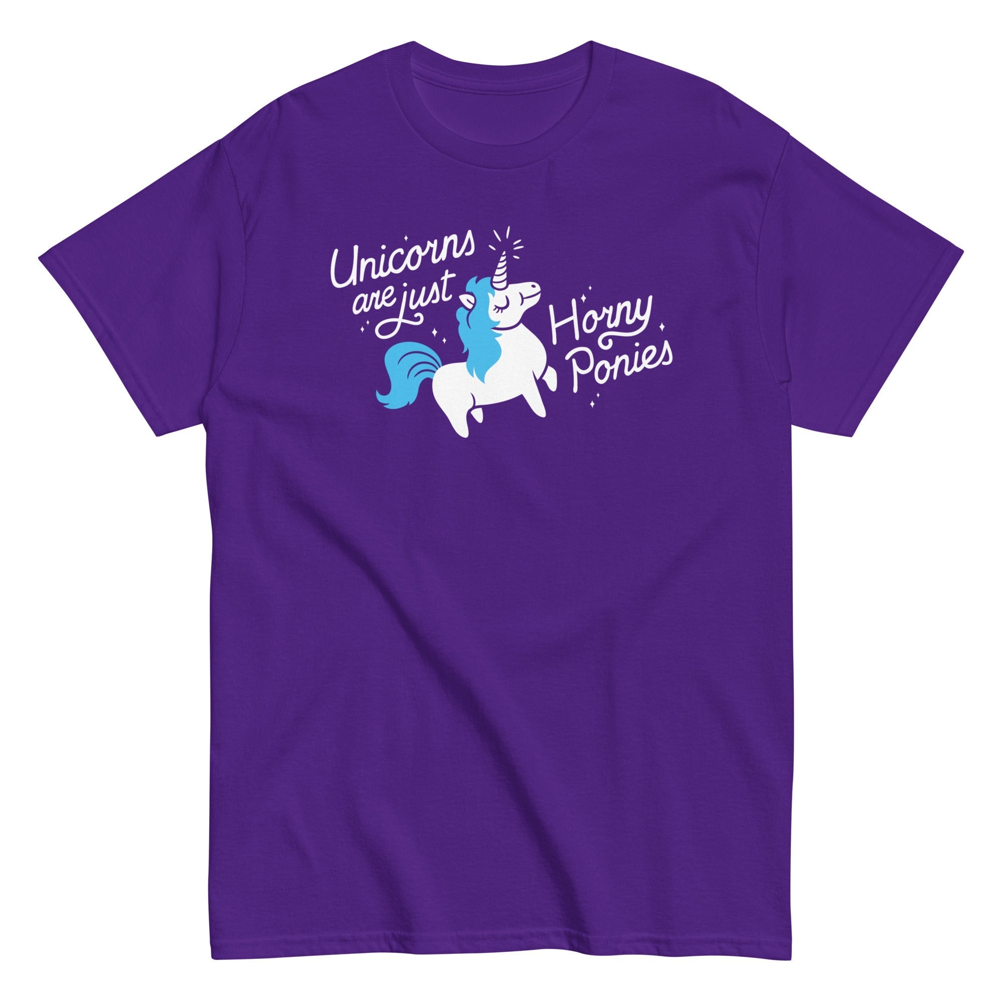 Unicorns Are Just Horny Ponies Men's Classic Tee Hoodie, Sweatshirt | CoreVibeTees.com (Image 3)