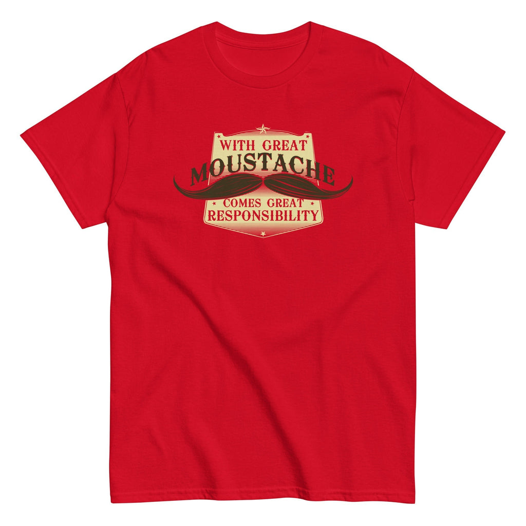 With Great Moustache Men's Classic Tee Hoodie, Sweatshirt | CoreVibeTees.com (Image 2)
