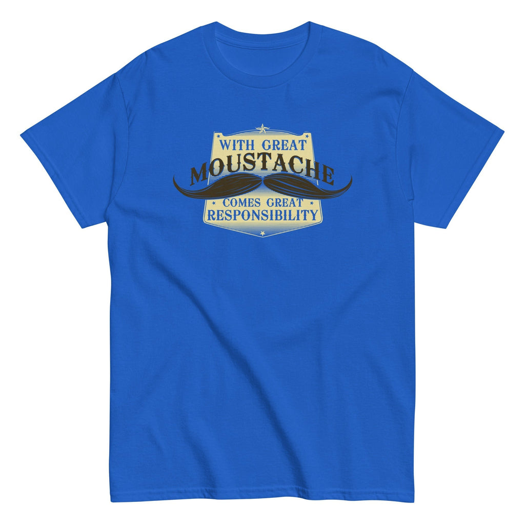 With Great Moustache Men's Classic Tee Hoodie, Sweatshirt | CoreVibeTees.com (Image 3)