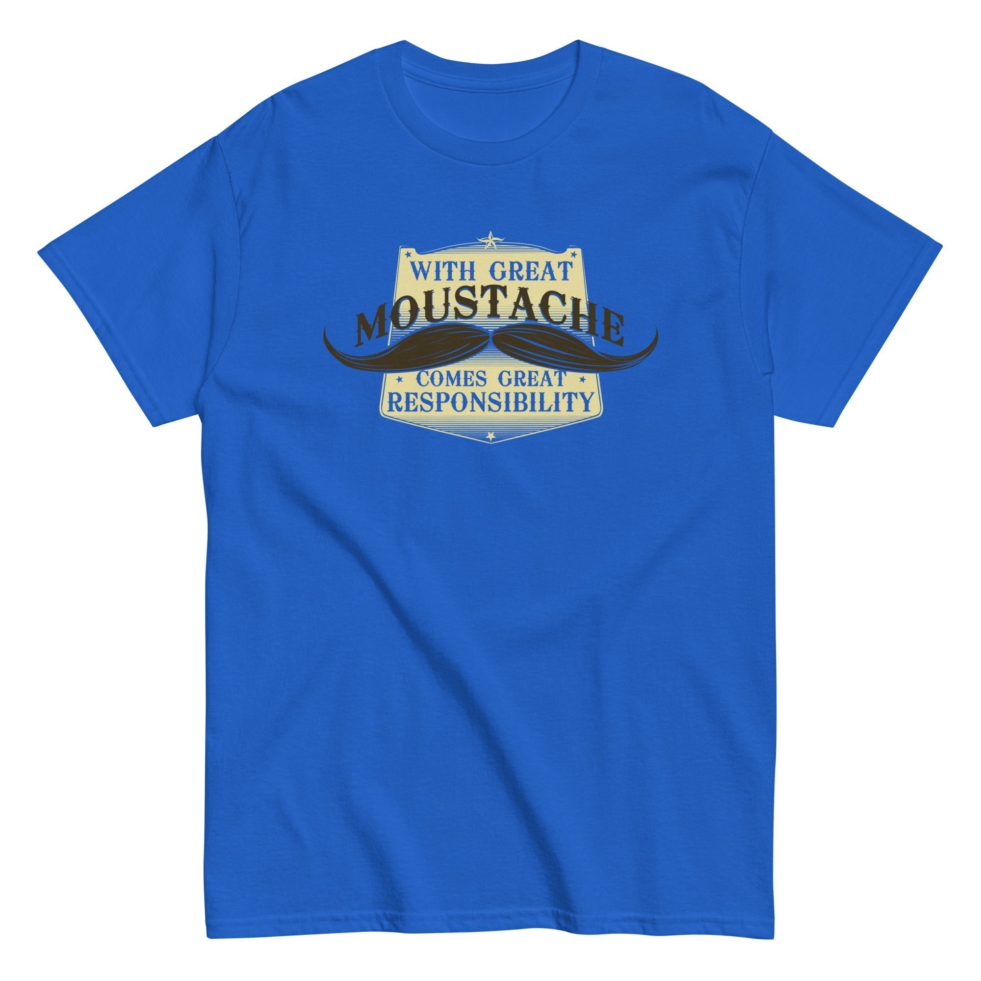 With Great Moustache Men's Classic Tee Hoodie, Sweatshirt | CoreVibeTees.com (Image 3)