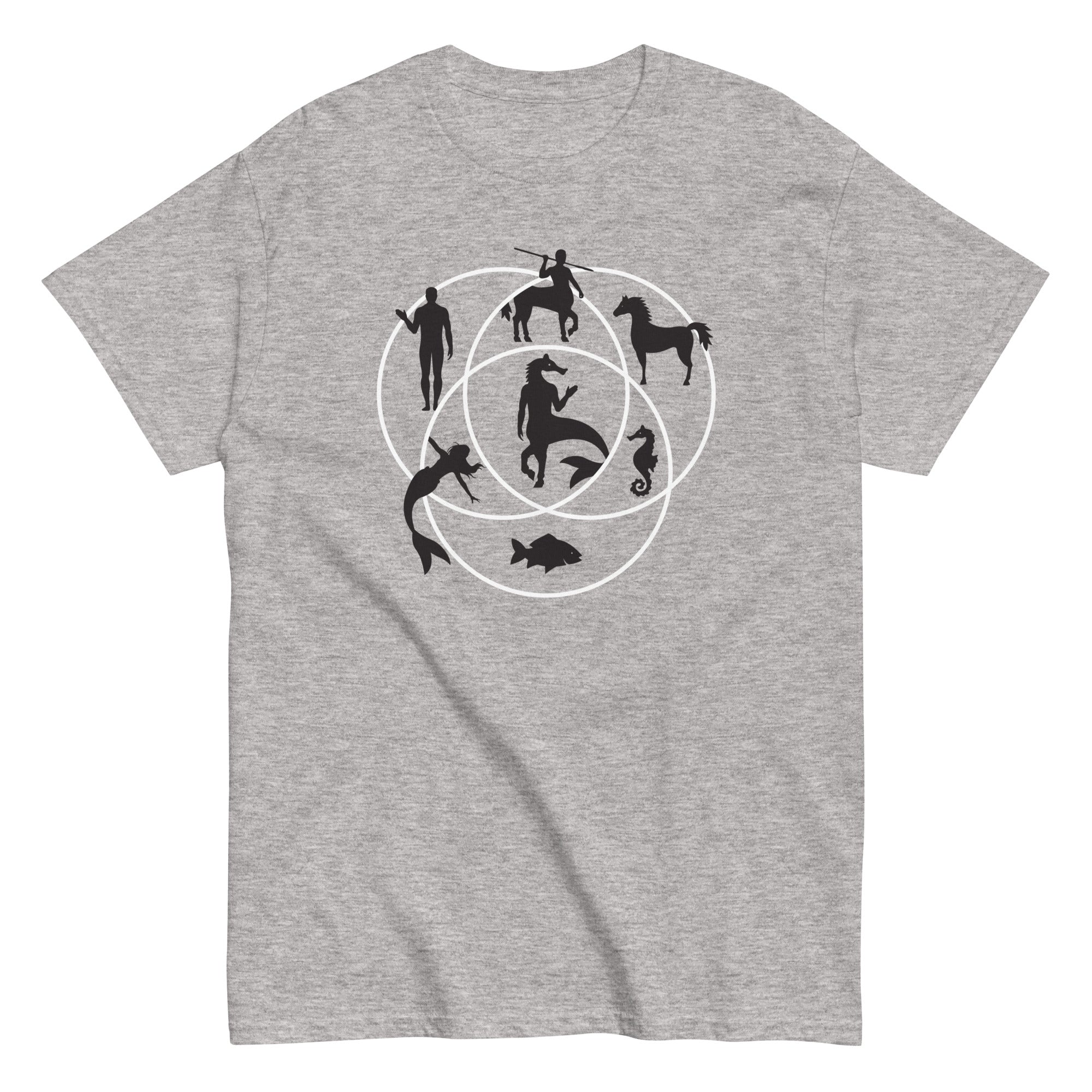 Human Horse Fish Venn Diagram Men's Classic Tee Hoodie, Sweatshirt | CoreVibeTees.com (Image 1)
