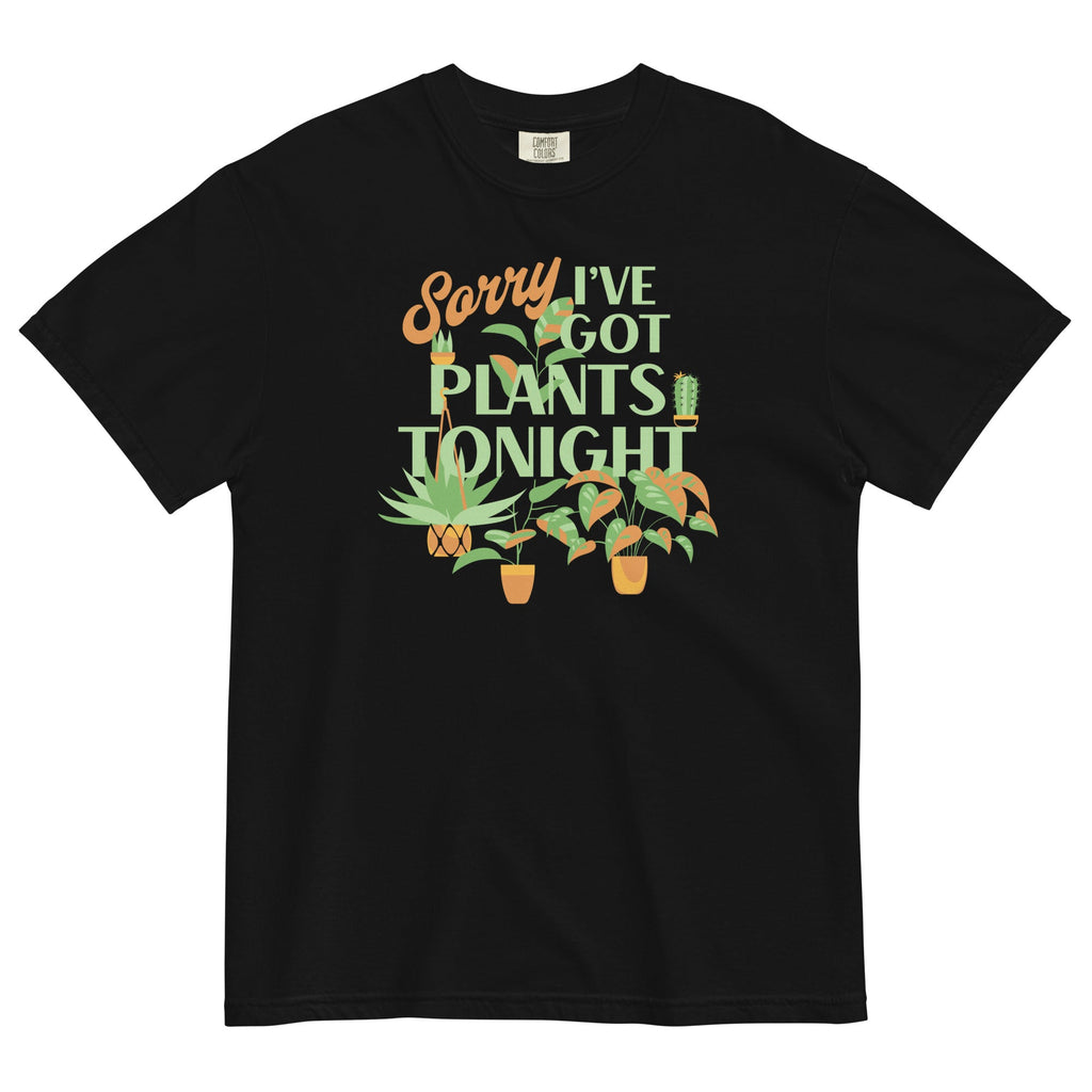 Sorry I've Got Plants Tonight Men's Relaxed Fit Tee Hoodie, Sweatshirt | CoreVibeTees.com (Image 1)