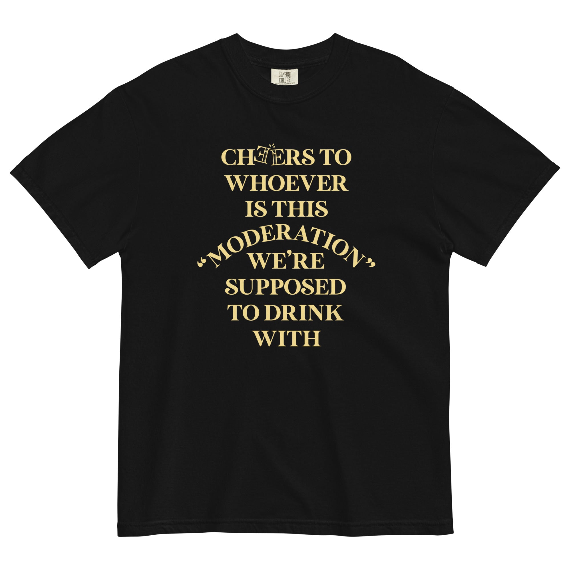 Cheers To Whoever Is This Moderation Men's Relaxed Fit Tee Hoodie, Sweatshirt | CoreVibeTees.com (Image 2)