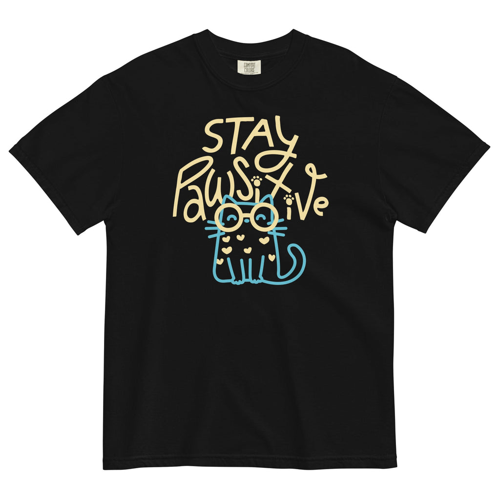 Stay Pawsitive Men's Relaxed Fit Tee Hoodie, Sweatshirt | CoreVibeTees.com (Image 2)