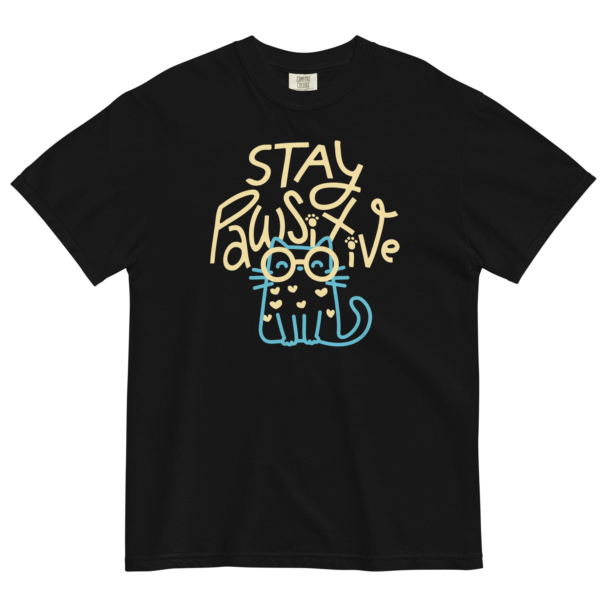 Stay Pawsitive Men's Relaxed Fit Tee Hoodie, Sweatshirt | CoreVibeTees.com (Image 2)