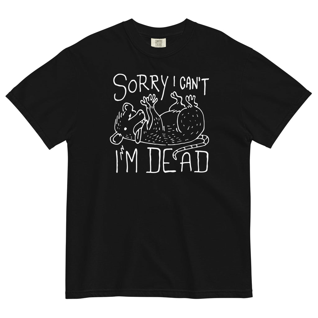 Sorry I Can't I'm Dead Men's Relaxed Fit Tee Hoodie, Sweatshirt | CoreVibeTees.com (Image 1)