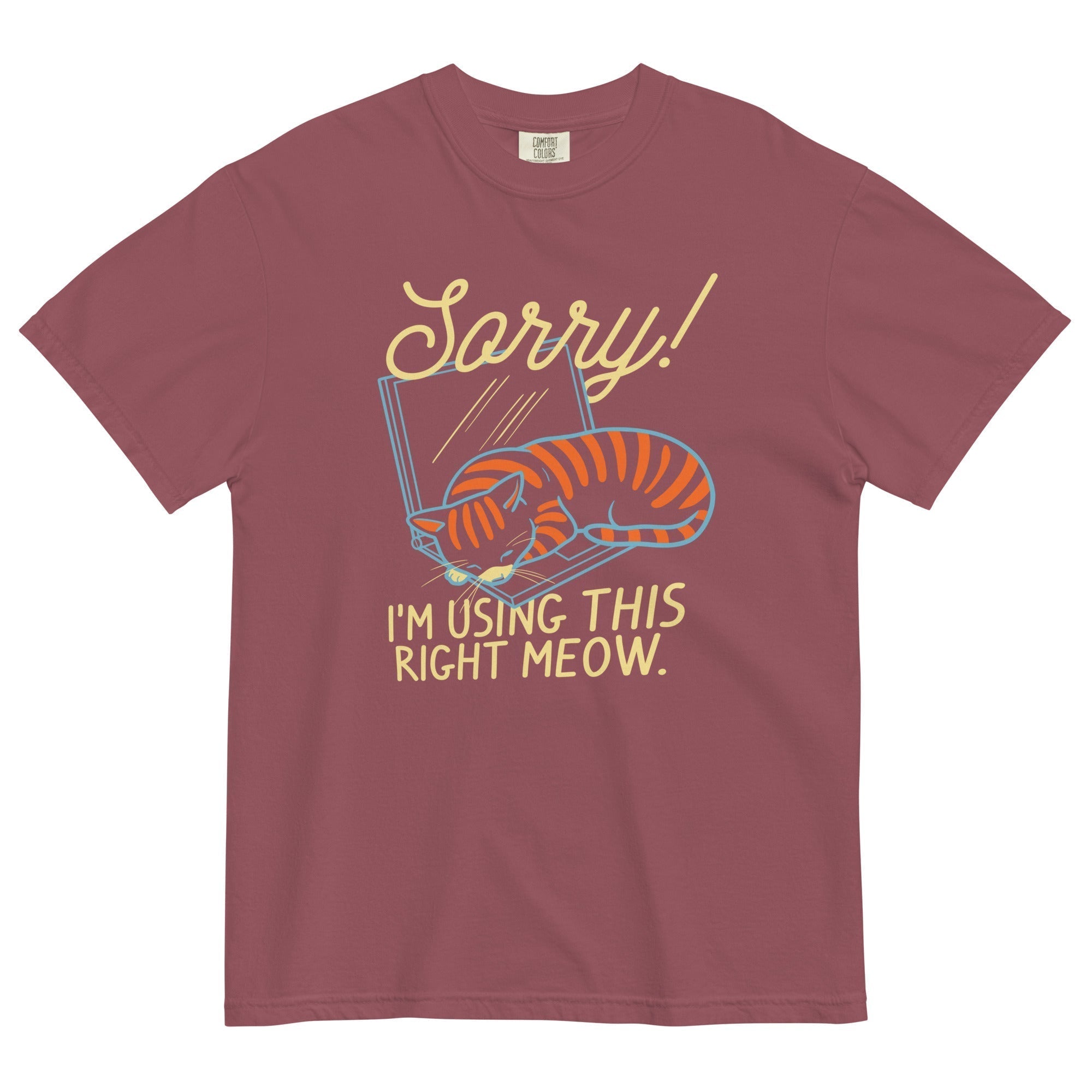 Sorry! I'm Using This Right Meow Men's Relaxed Fit Tee Hoodie, Sweatshirt | CoreVibeTees.com (Image 3)