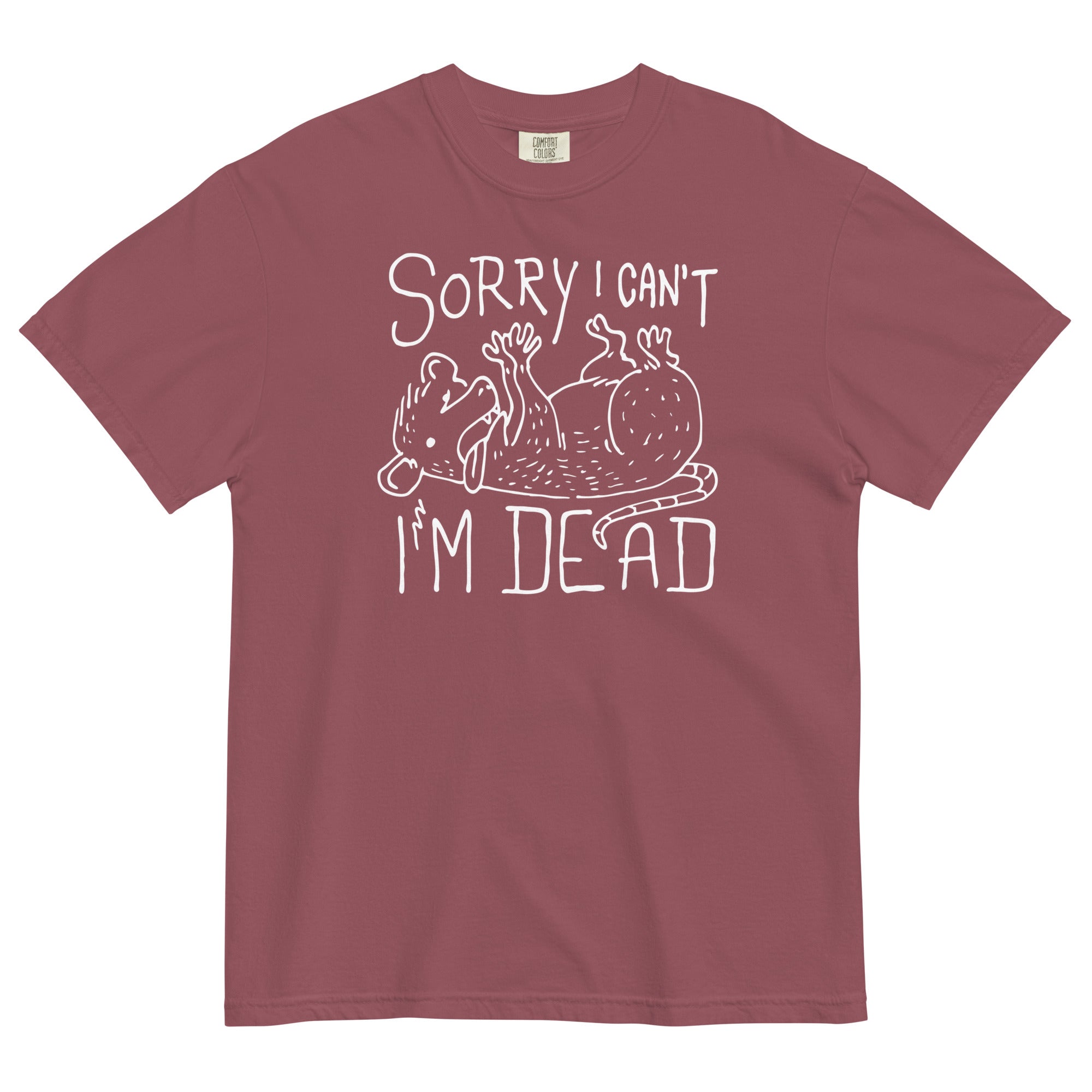 Sorry I Can't I'm Dead Men's Relaxed Fit Tee Hoodie, Sweatshirt | CoreVibeTees.com (Image 3)