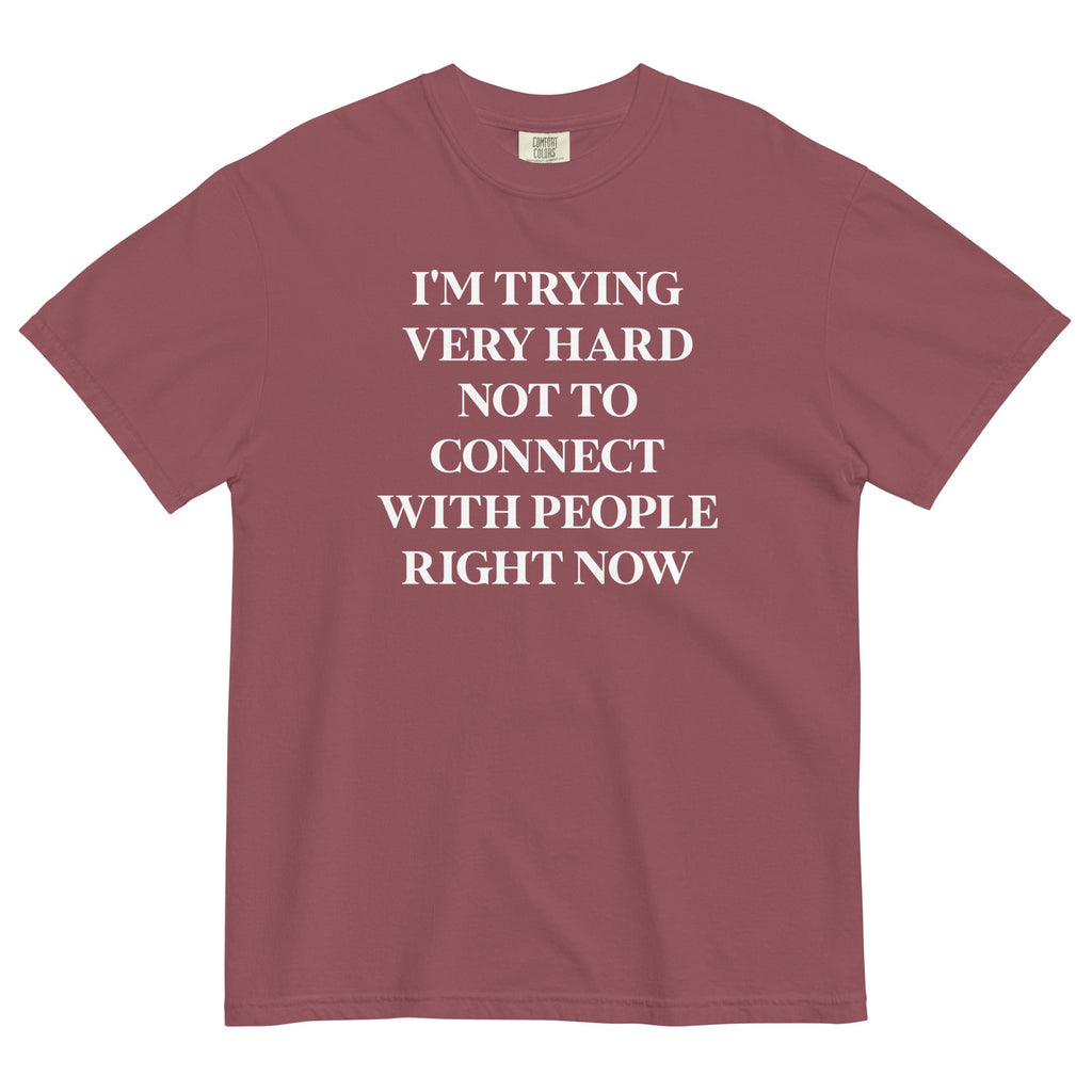 Trying Very Hard Not To Connect Men's Relaxed Fit Tee Hoodie, Sweatshirt | CoreVibeTees.com (Image 3)