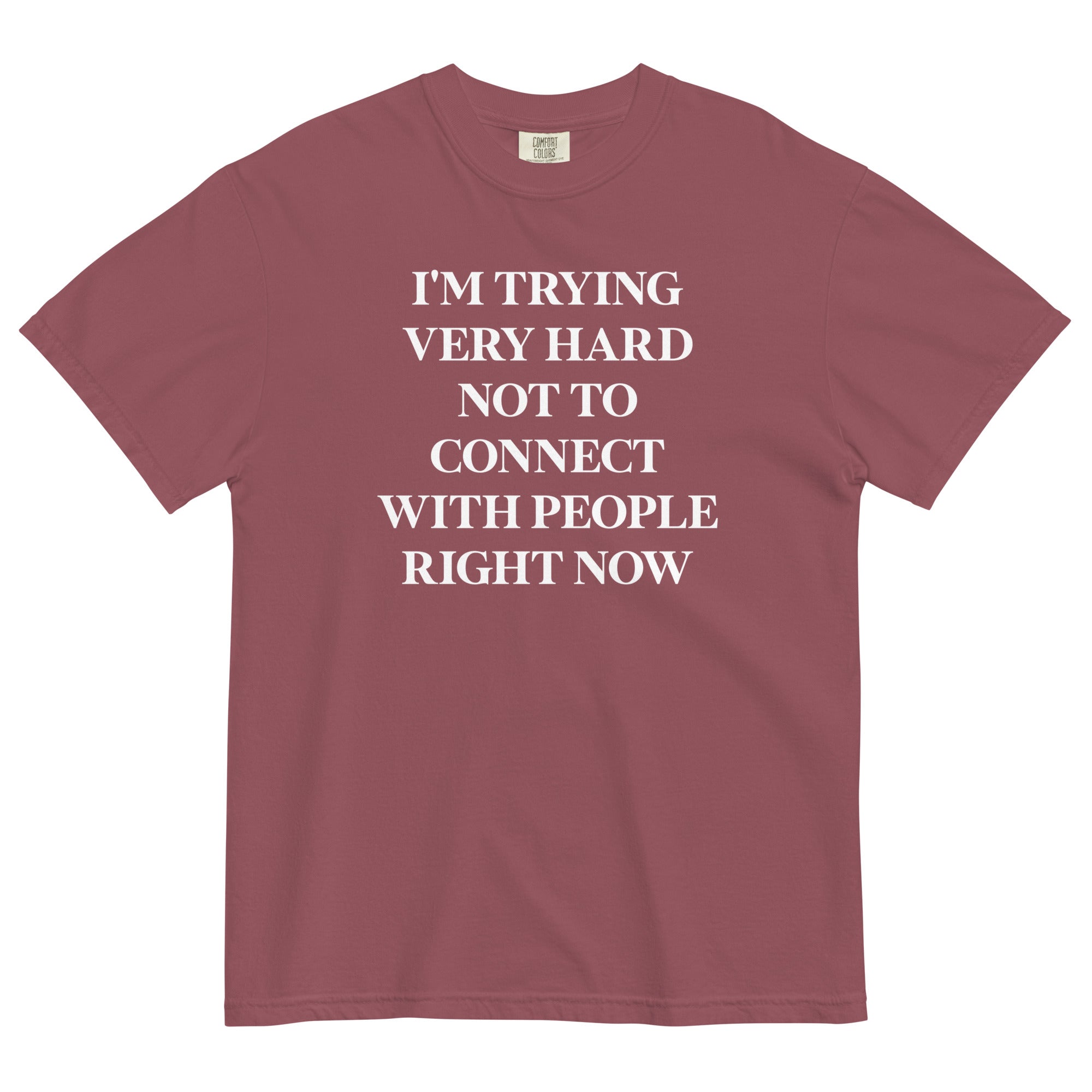 Trying Very Hard Not To Connect Men's Relaxed Fit Tee Hoodie, Sweatshirt | CoreVibeTees.com (Image 3)