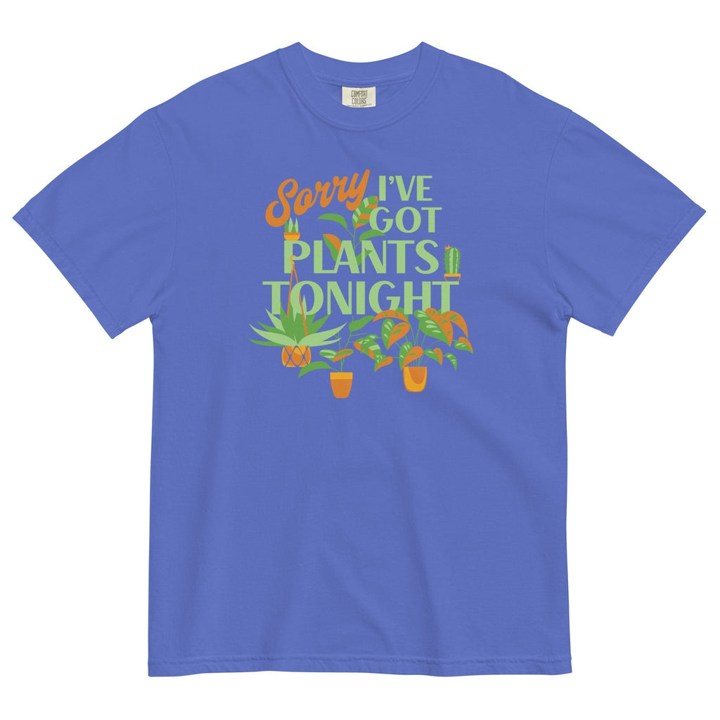 Sorry I've Got Plants Tonight Men's Relaxed Fit Tee Hoodie, Sweatshirt | CoreVibeTees.com (Image 4)
