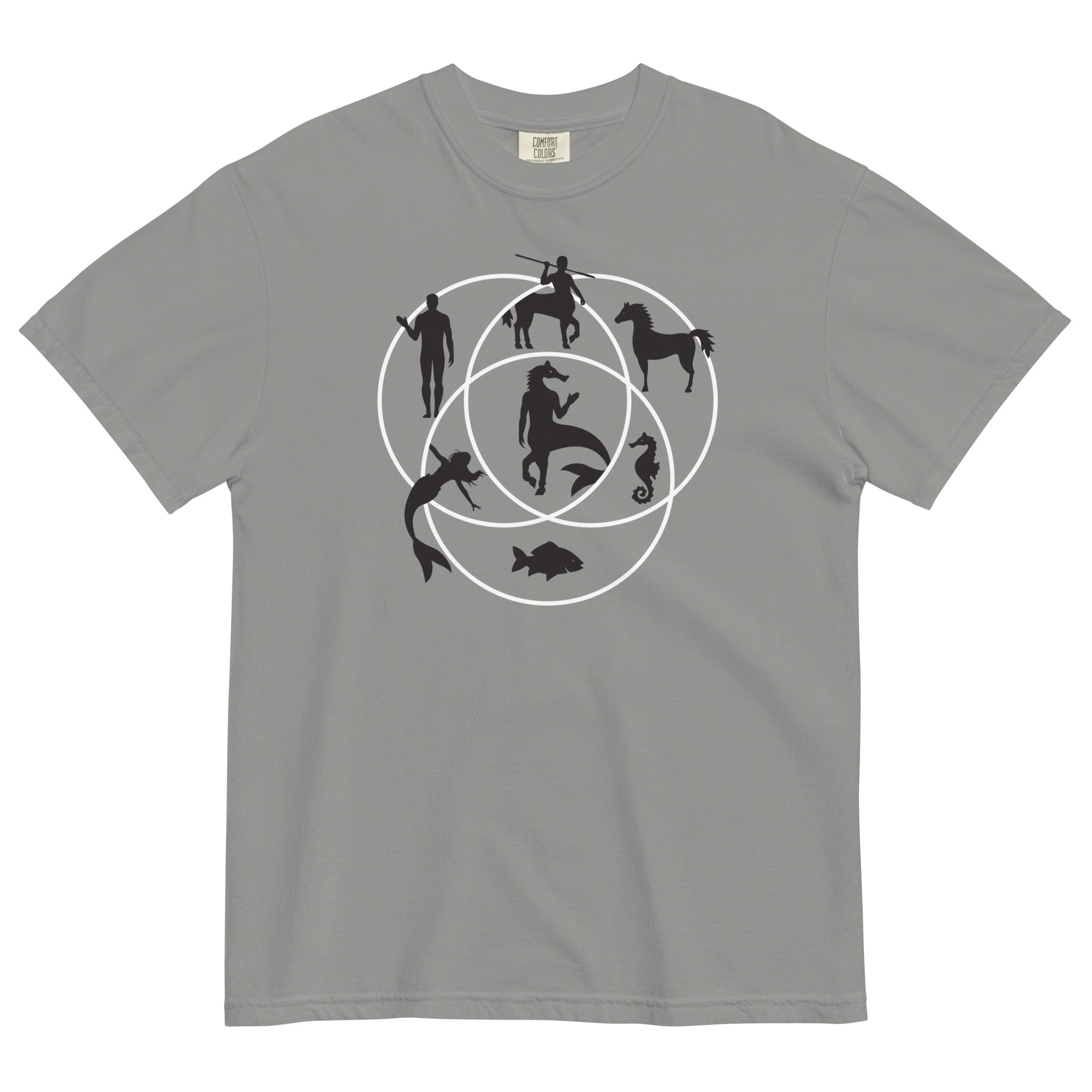 Human Horse Fish Venn Diagram Men's Relaxed Fit Tee Hoodie, Sweatshirt | CoreVibeTees.com (Image 1)