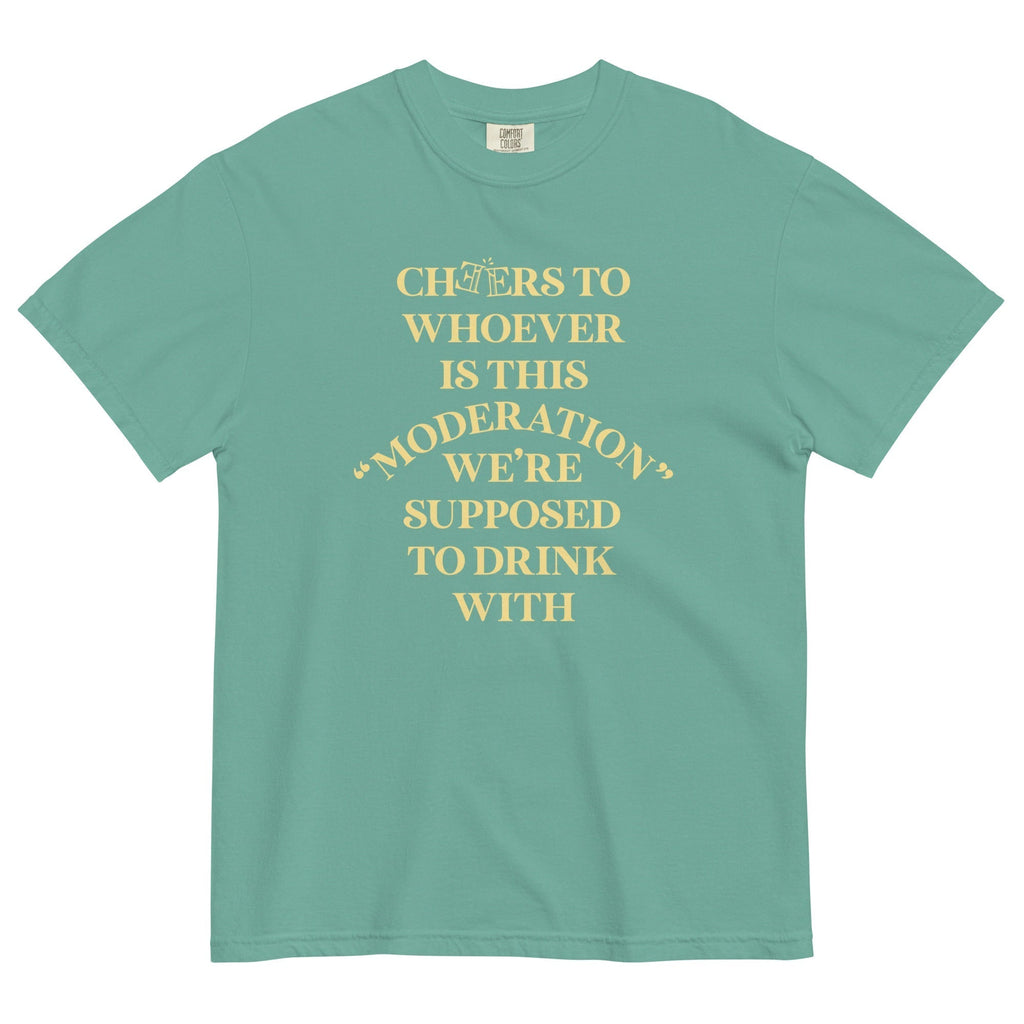 Cheers To Whoever Is This Moderation Men's Relaxed Fit Tee Hoodie, Sweatshirt | CoreVibeTees.com (Image 1)
