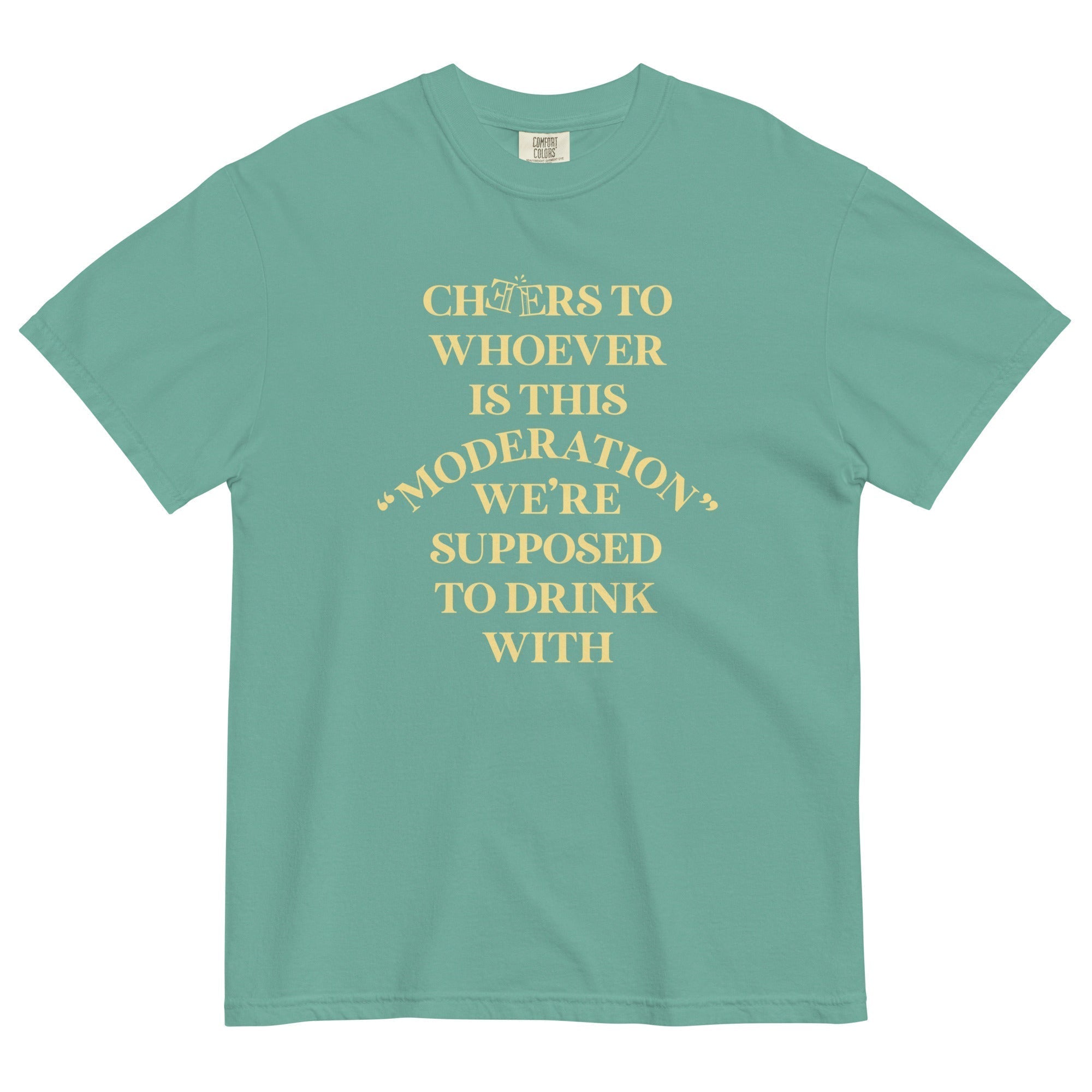 Cheers To Whoever Is This Moderation Men's Relaxed Fit Tee Hoodie, Sweatshirt | CoreVibeTees.com (Image 1)