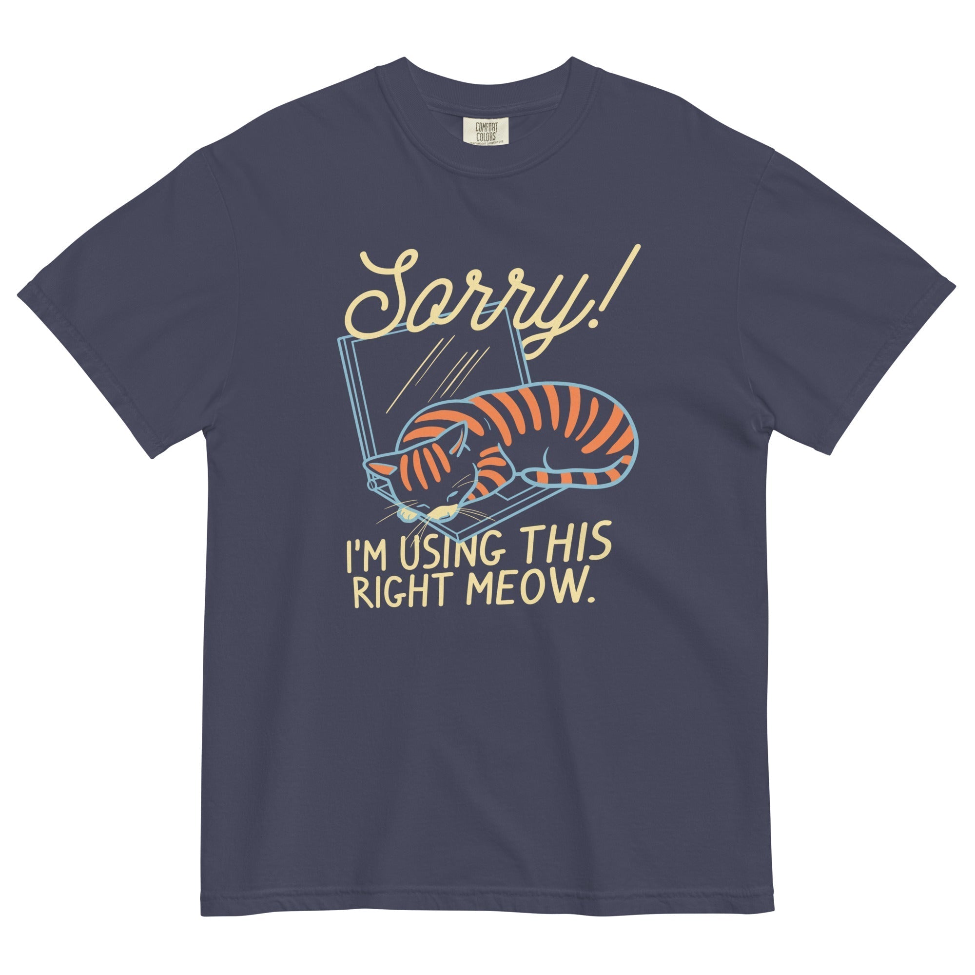 Sorry! I'm Using This Right Meow Men's Relaxed Fit Tee Hoodie, Sweatshirt | CoreVibeTees.com (Image 1)