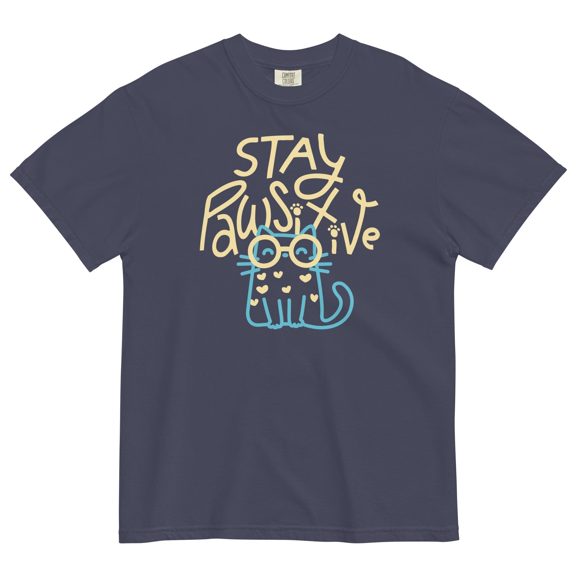 Stay Pawsitive Men's Relaxed Fit Tee Hoodie, Sweatshirt | CoreVibeTees.com (Image 1)