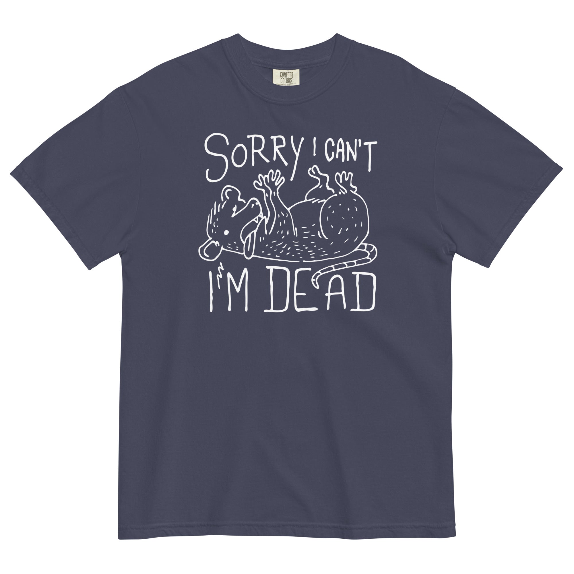 Sorry I Can't I'm Dead Men's Relaxed Fit Tee Hoodie, Sweatshirt | CoreVibeTees.com (Image 2)