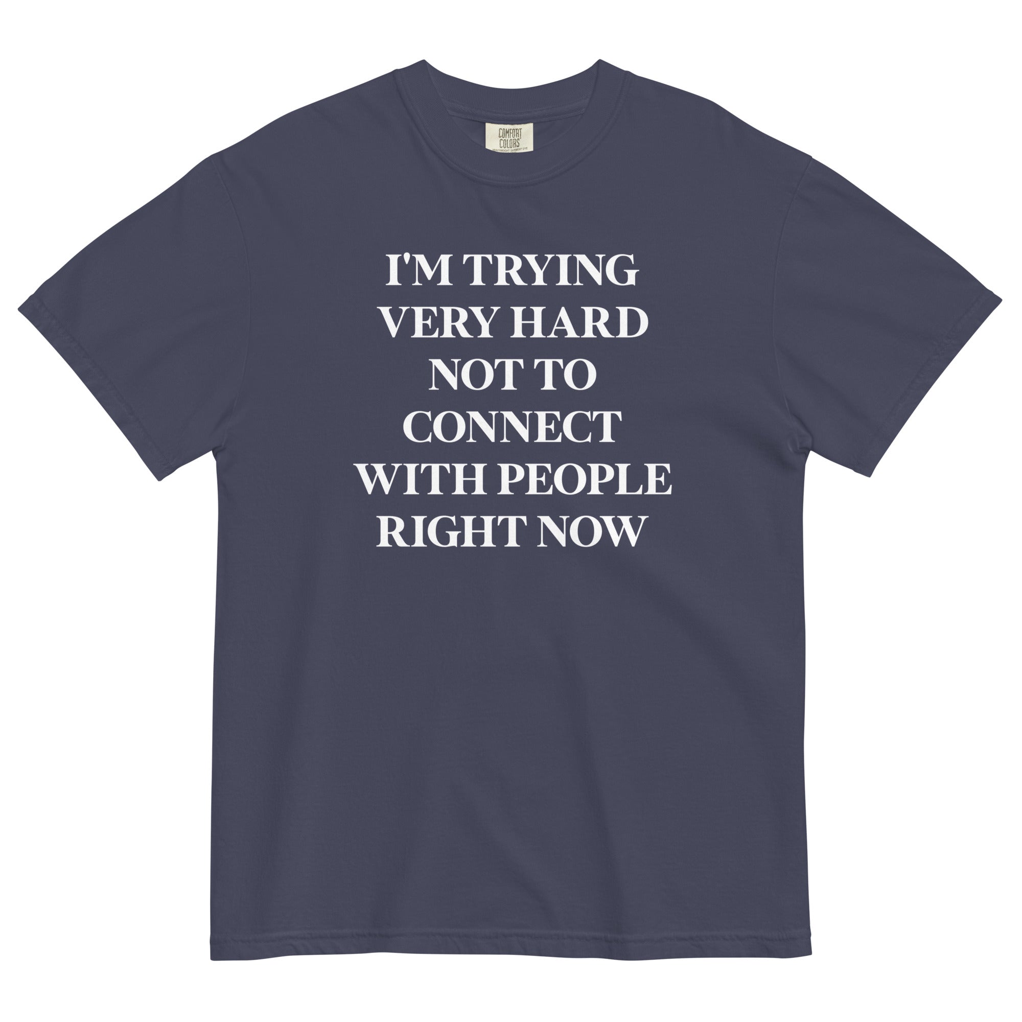 Trying Very Hard Not To Connect Men's Relaxed Fit Tee Hoodie, Sweatshirt | CoreVibeTees.com (Image 2)