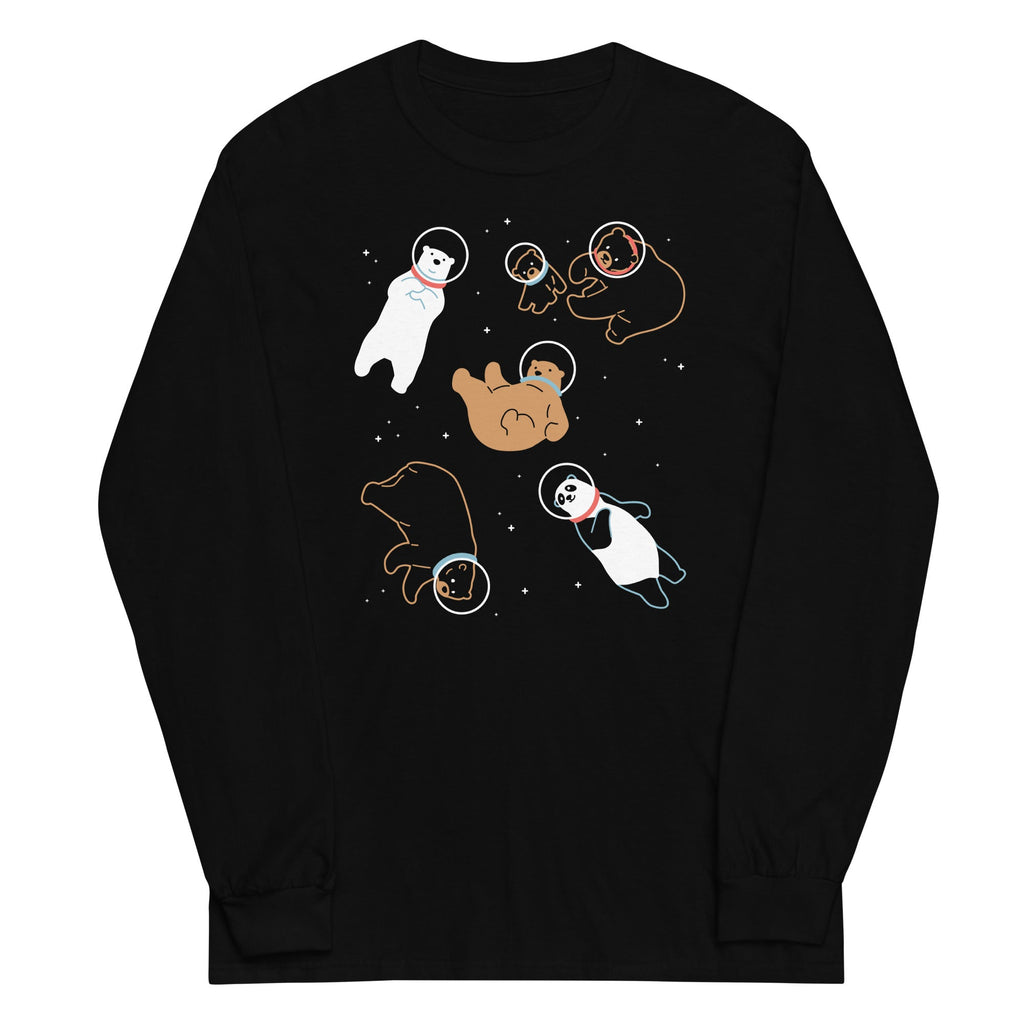 Bears In Space Unisex Long Sleeve Tee Hoodie, Sweatshirt | CoreVibeTees.com (Image 1)