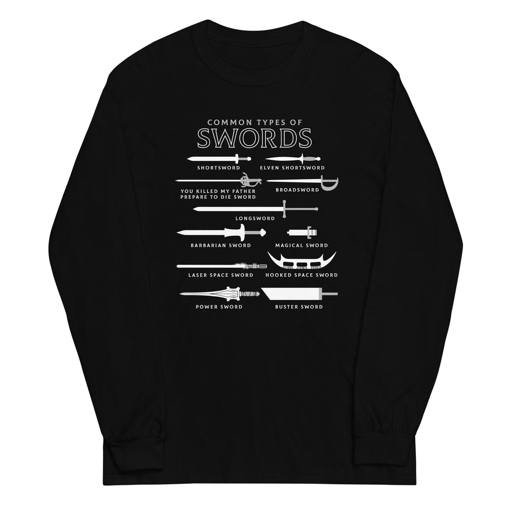 Common Types Of Swords Unisex Long Sleeve Tee Hoodie, Sweatshirt | CoreVibeTees.com (Image 2)