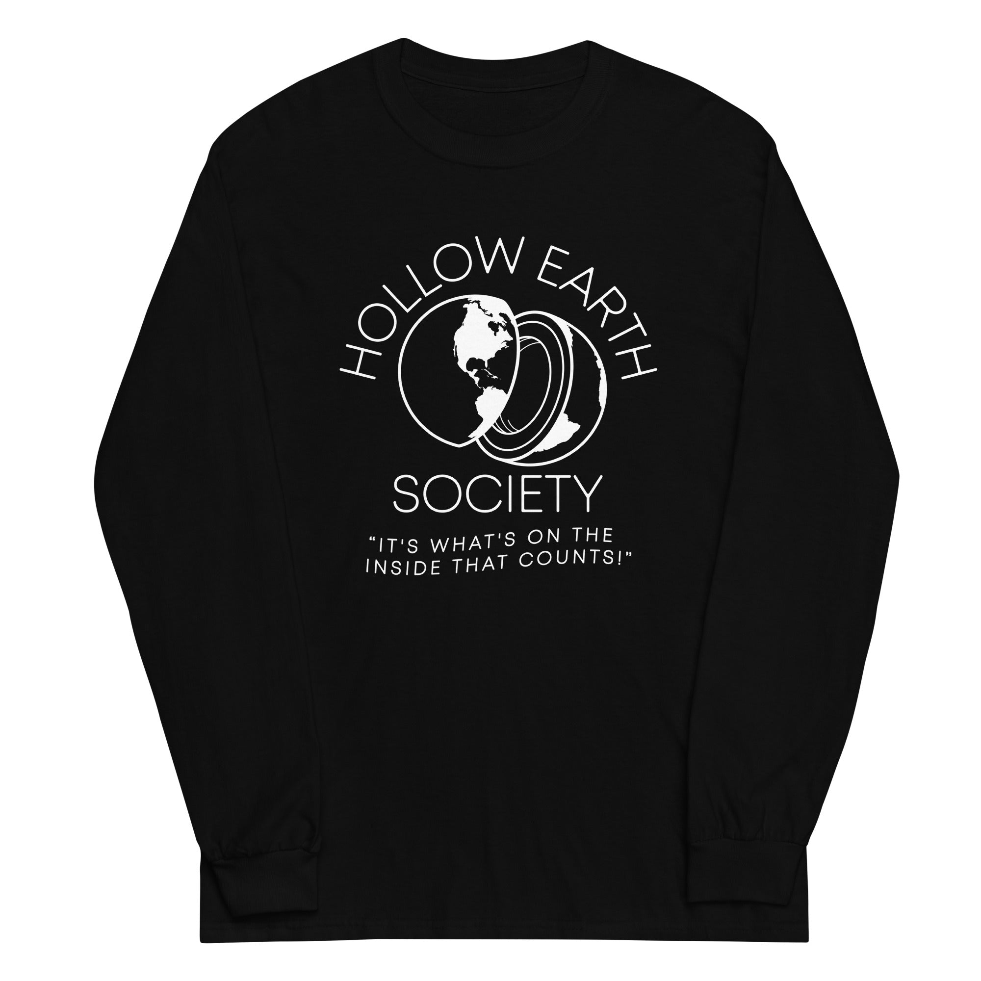 Hollow Earth Society Unisex Long Sleeve Tee Hoodie, Sweatshirt | CoreVibeTees.com (Image 1)