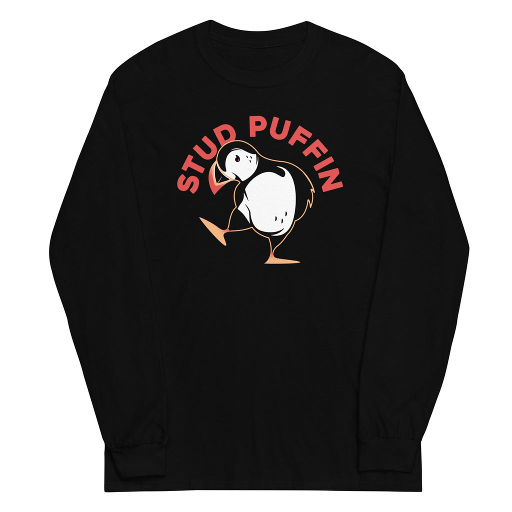 Stud Puffin Unisex Long Sleeve Tee Hoodie, Sweatshirt | CoreVibeTees.com (Image 2)