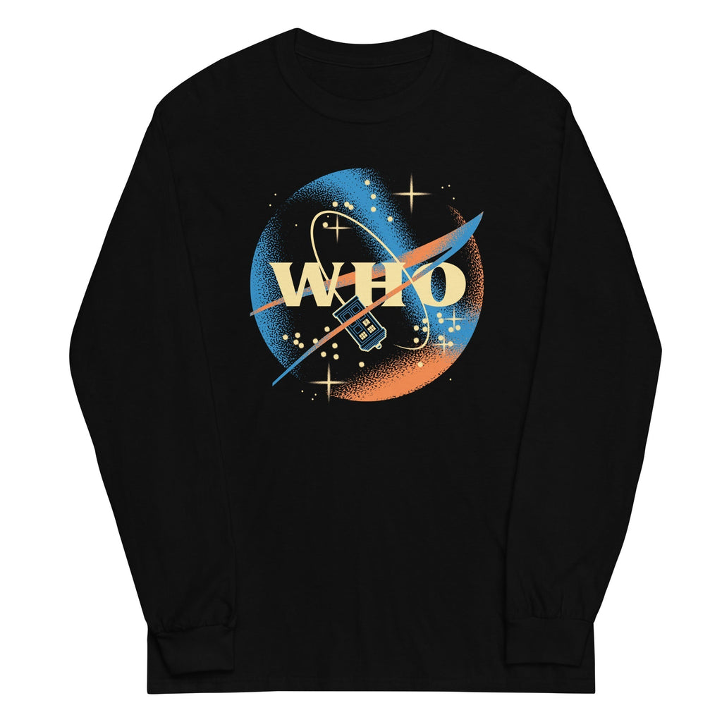 Who Space Administration Unisex Long Sleeve Tee Hoodie, Sweatshirt | CoreVibeTees.com (Image 2)