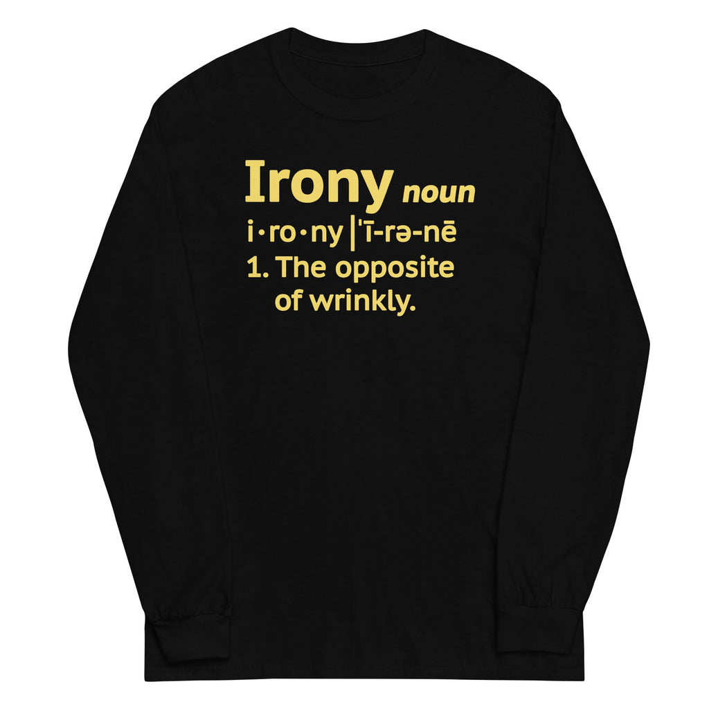 Irony Definition Unisex Long Sleeve Tee Hoodie, Sweatshirt | CoreVibeTees.com (Image 2)