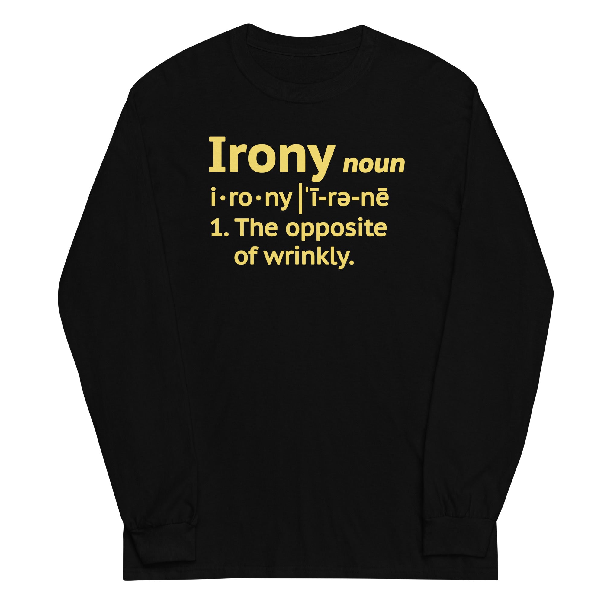 Irony Definition Unisex Long Sleeve Tee Hoodie, Sweatshirt | CoreVibeTees.com (Image 2)