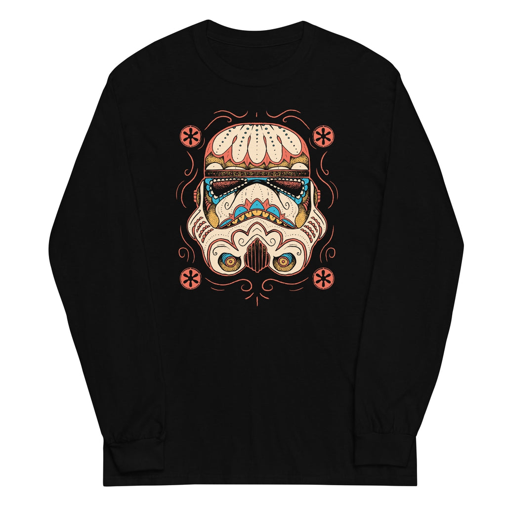 Sugar Skull Trooper Unisex Long Sleeve Tee Hoodie, Sweatshirt | CoreVibeTees.com (Image 2)