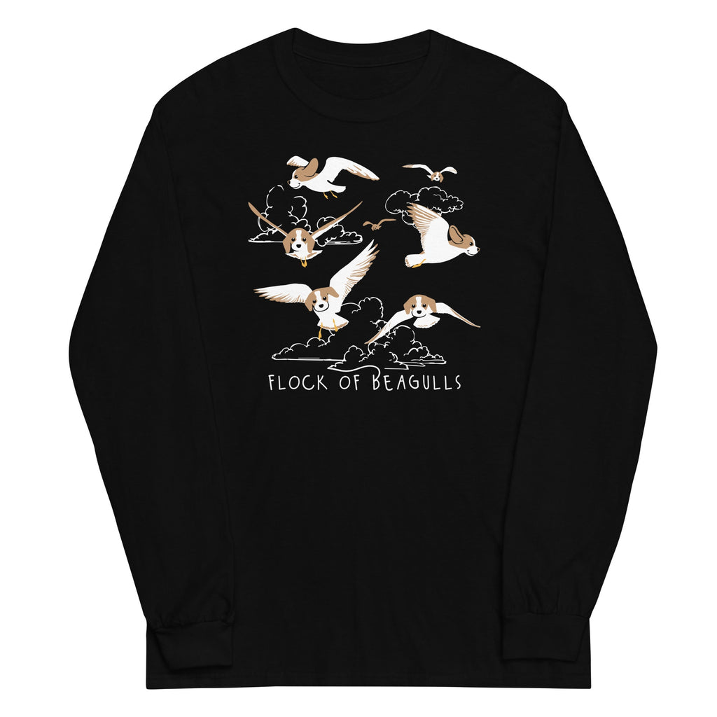 Flock Of Beagulls Unisex Long Sleeve Tee Hoodie, Sweatshirt | CoreVibeTees.com (Image 1)