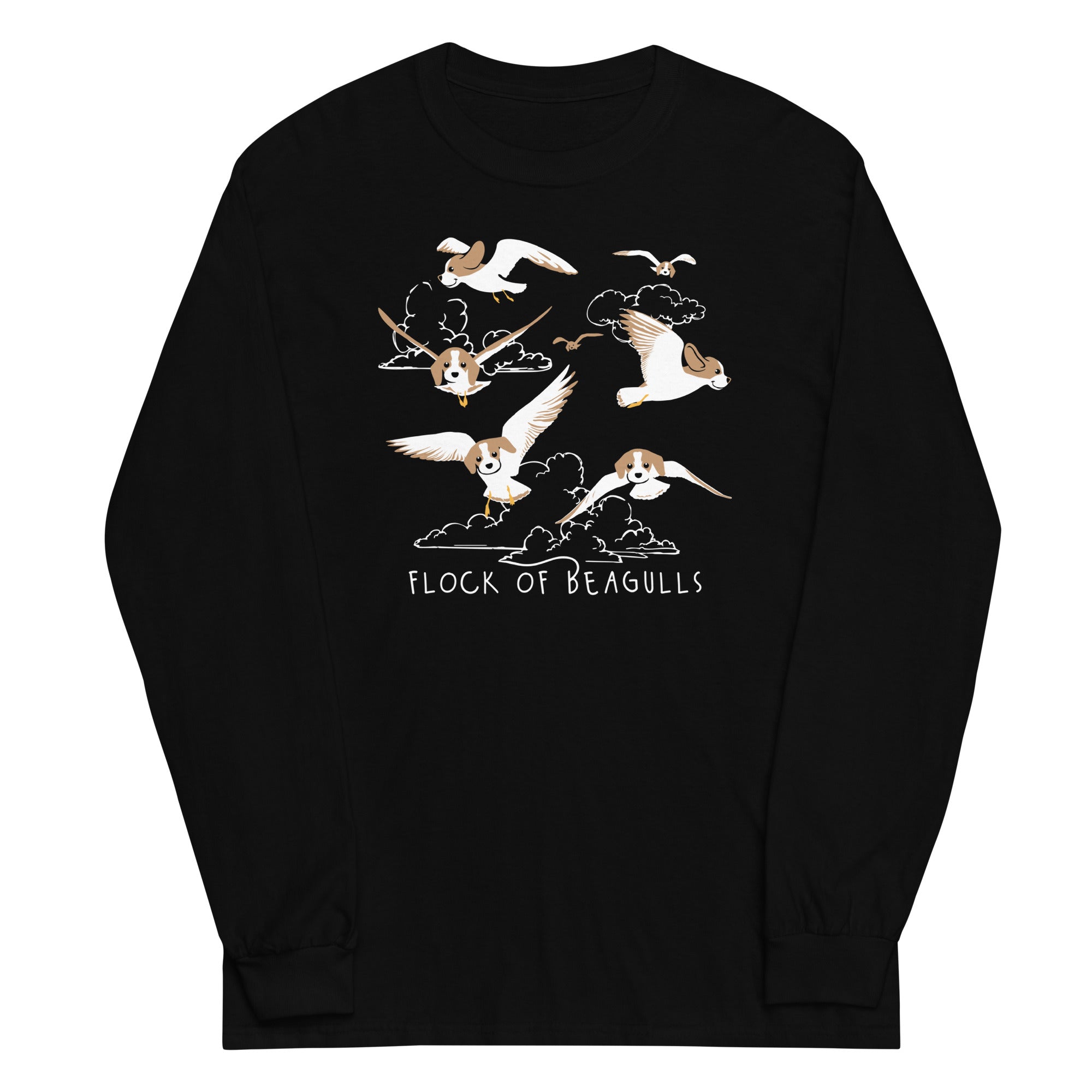 Flock Of Beagulls Unisex Long Sleeve Tee Hoodie, Sweatshirt | CoreVibeTees.com (Image 1)