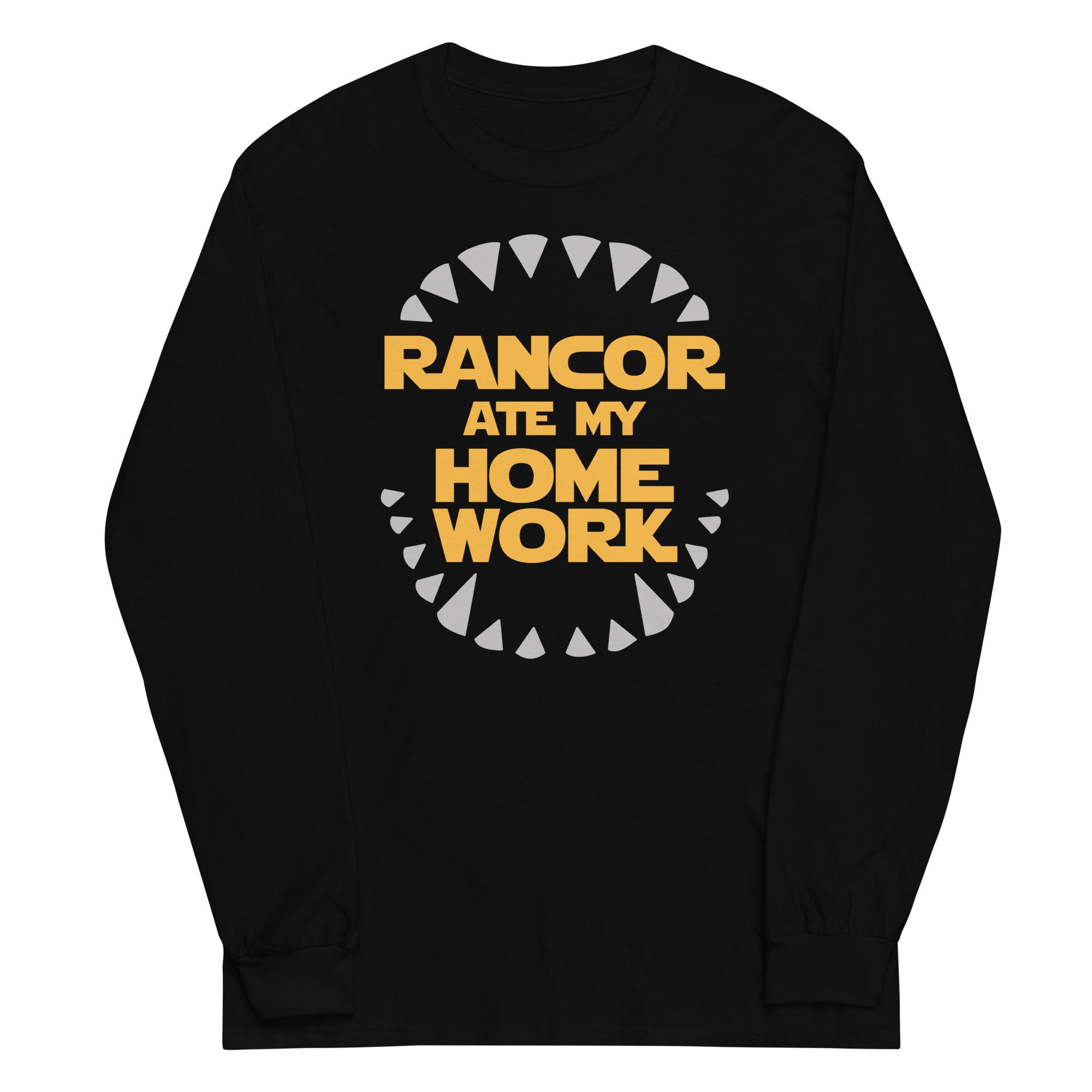 Rancor Ate My Homework Unisex Long Sleeve Tee Hoodie, Sweatshirt | CoreVibeTees.com (Image 1)