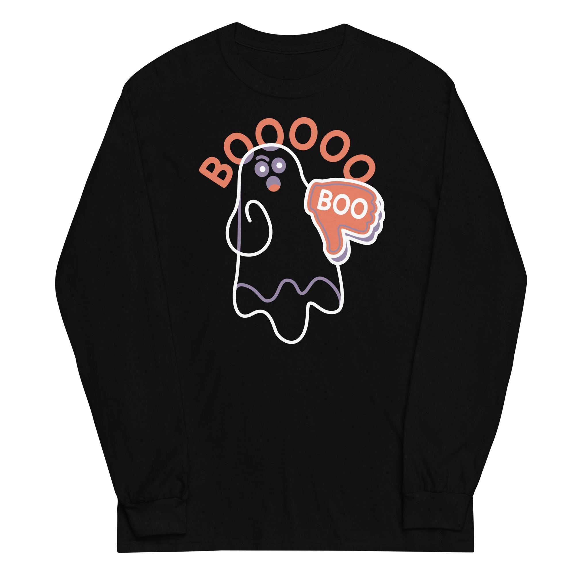 Ghost Boo Unisex Long Sleeve Tee Hoodie, Sweatshirt | CoreVibeTees.com (Image 1)