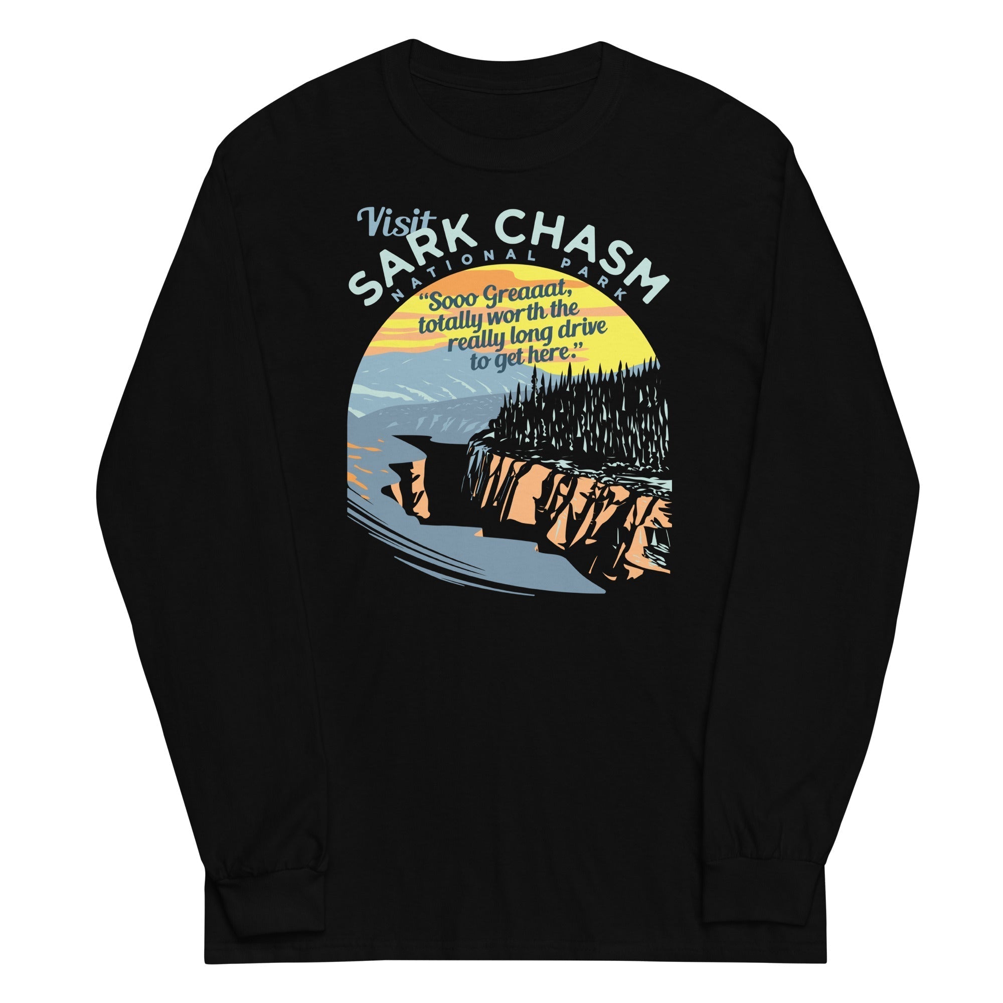 Visit Sark Chasm Unisex Long Sleeve Tee Hoodie, Sweatshirt | CoreVibeTees.com (Image 2)