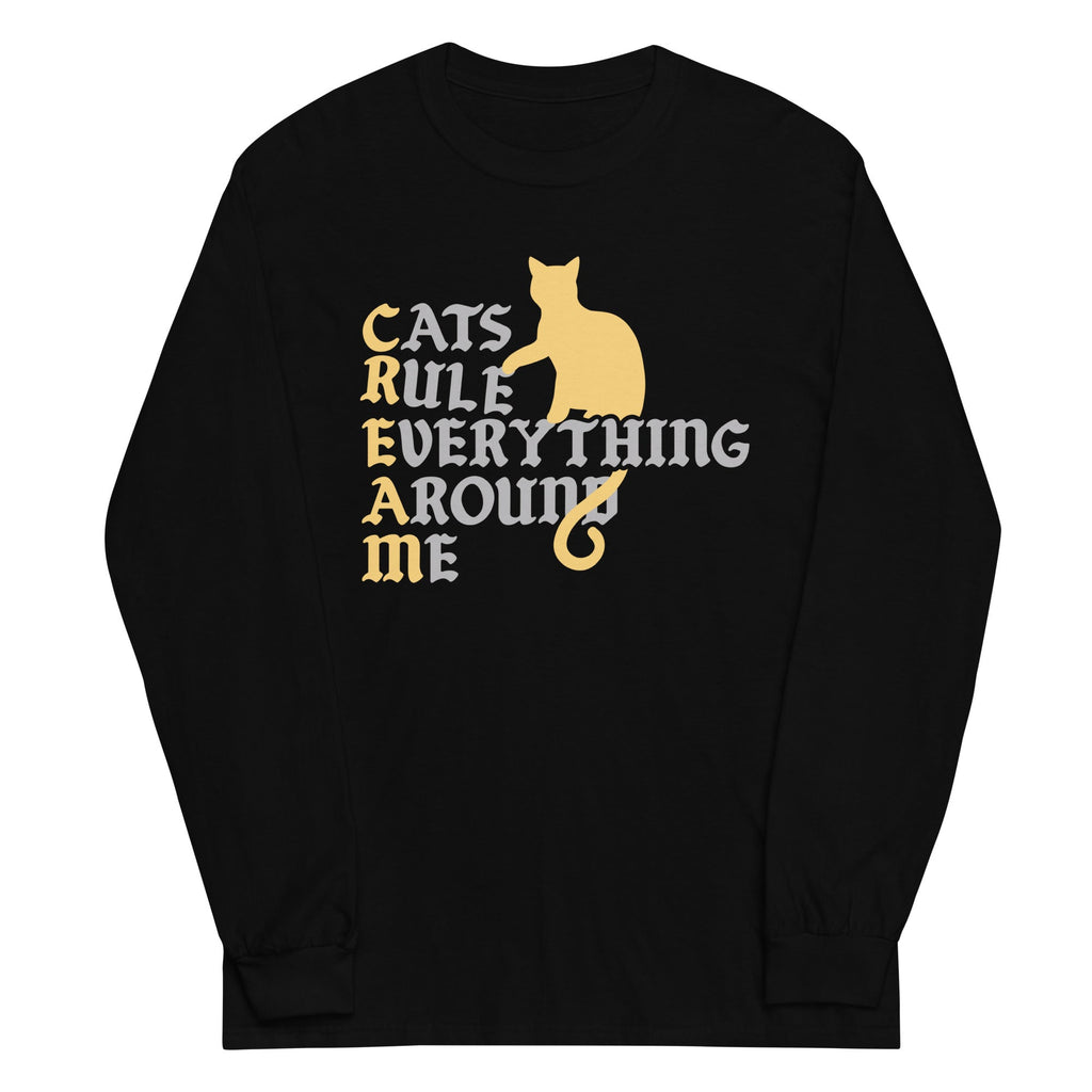 Cats Rule Everything Around Me Unisex Long Sleeve Tee Hoodie, Sweatshirt | CoreVibeTees.com (Image 1)