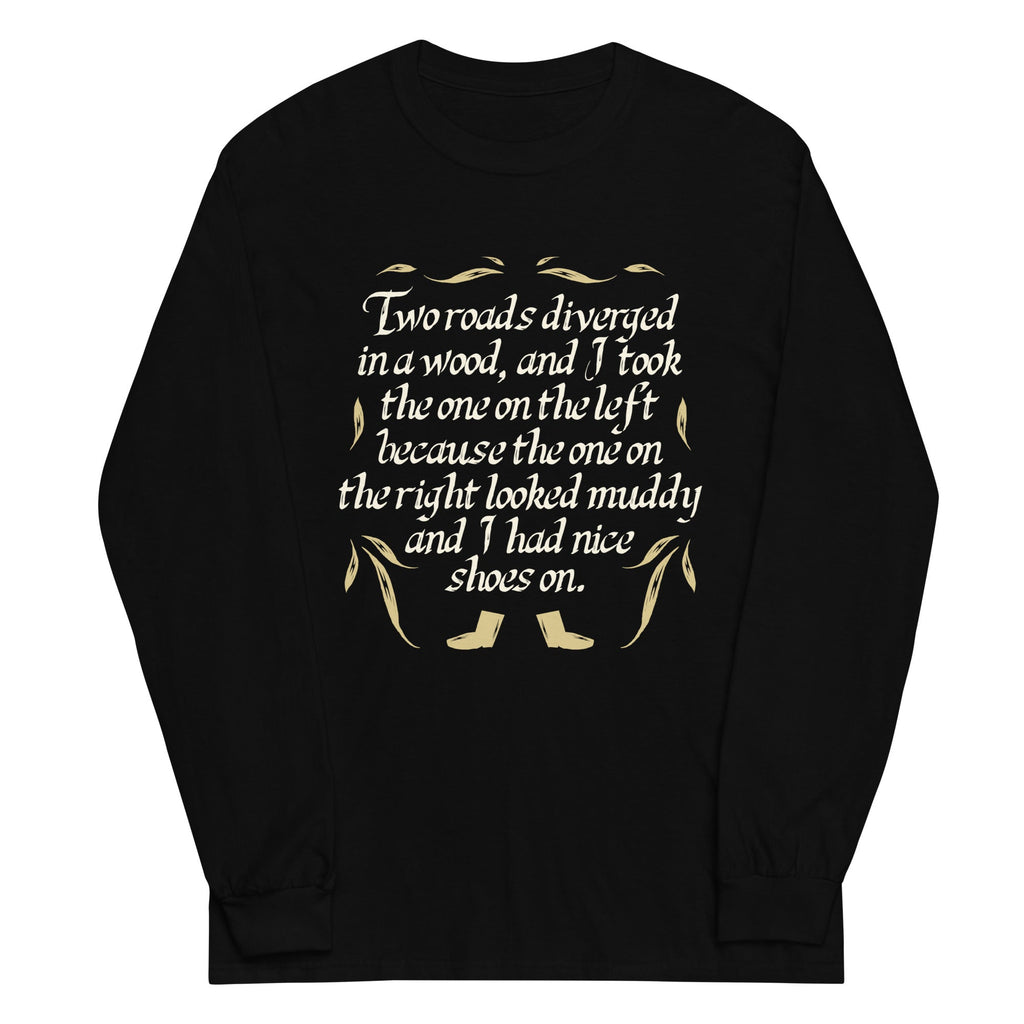 Two Roads Diverged Unisex Long Sleeve Tee Hoodie, Sweatshirt | CoreVibeTees.com (Image 2)