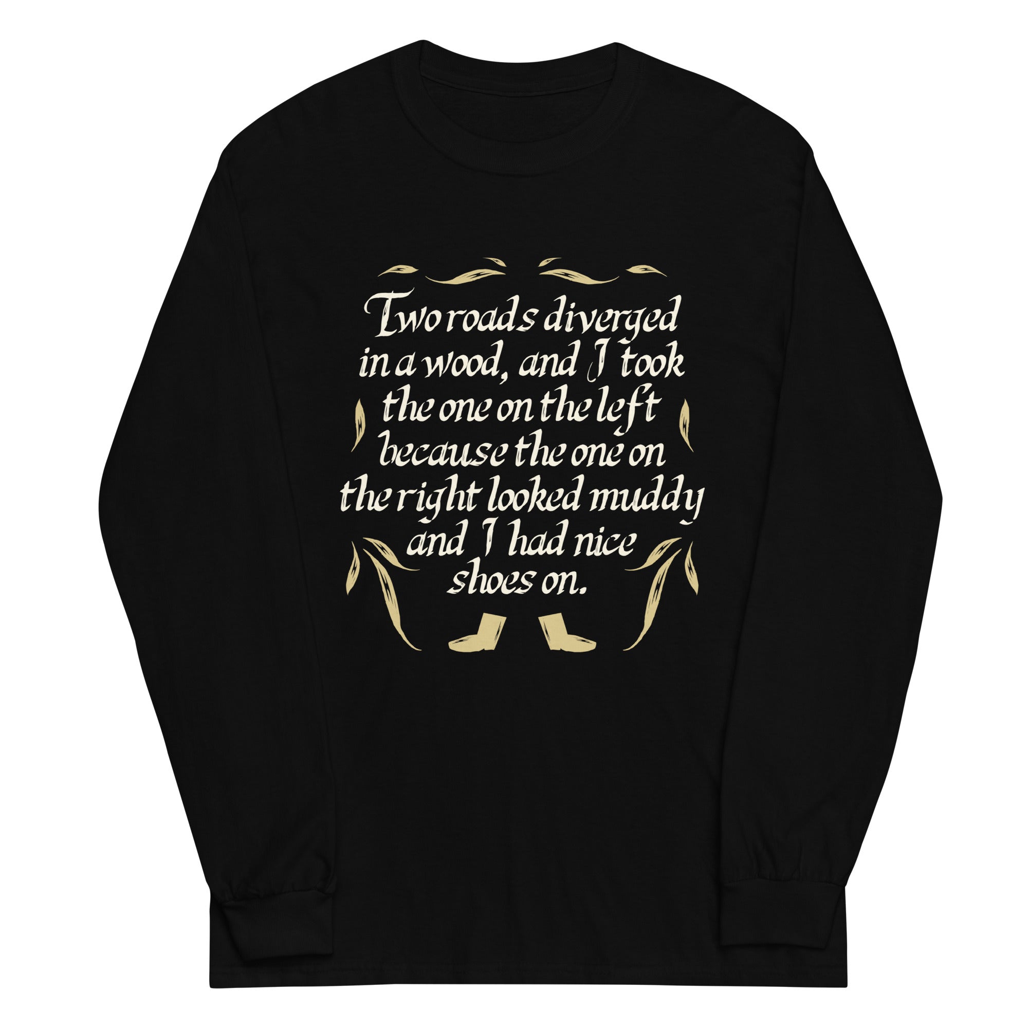 Two Roads Diverged Unisex Long Sleeve Tee Hoodie, Sweatshirt | CoreVibeTees.com (Image 2)
