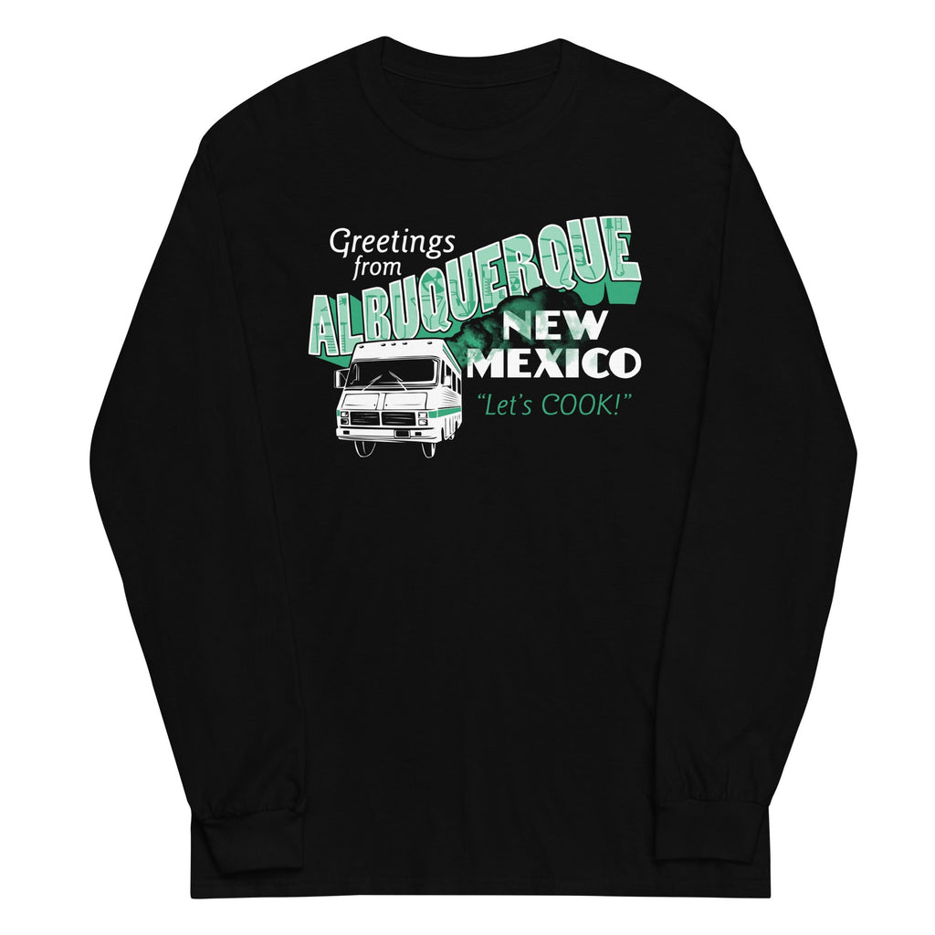 Greetings From Albuquerque Unisex Long Sleeve Tee Hoodie, Sweatshirt | CoreVibeTees.com (Image 2)